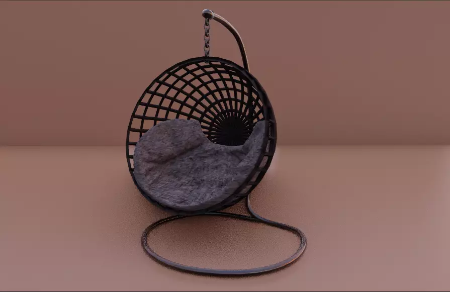 Hanging swing 3D Low-poly 3D model_0