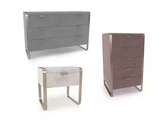 Cantori Elvis Set Nightstand Chest of Drawers Tallboy Dresser