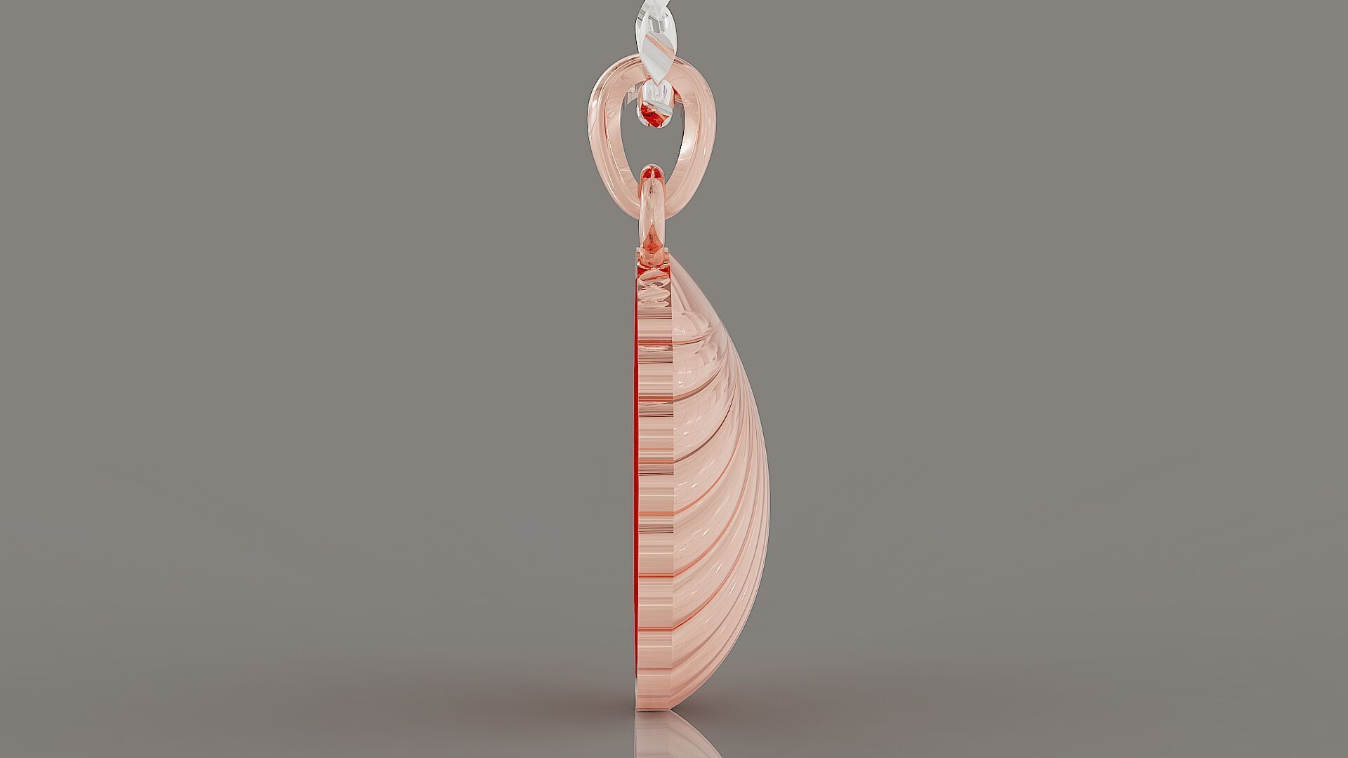Sea shell gold pendant 3D print model_4