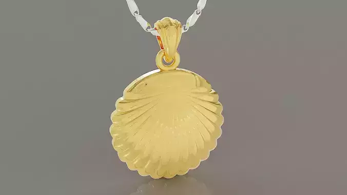 Sea shell gold pendant