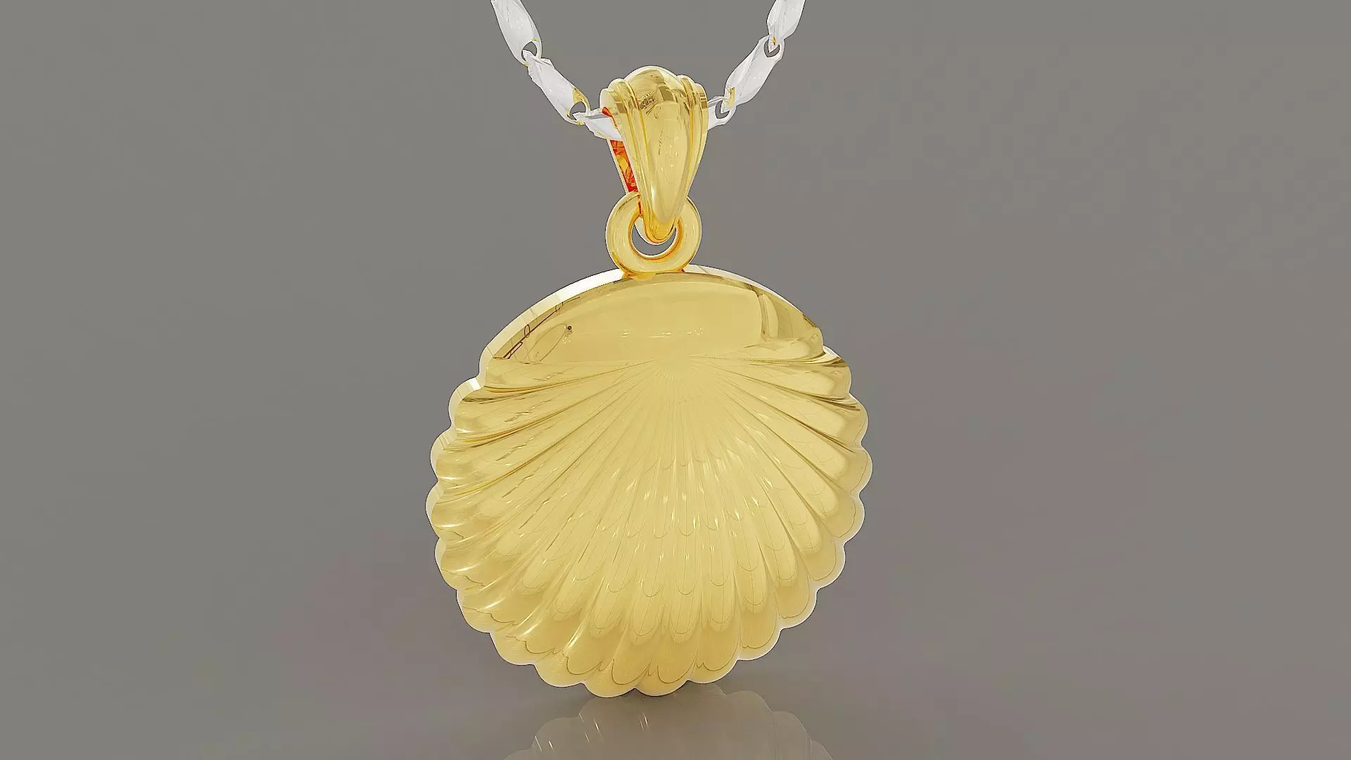 Sea shell gold pendant 3D print model_0