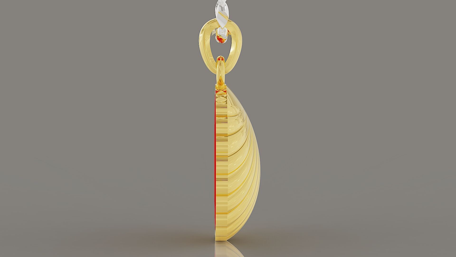 Sea shell gold pendant 3D print model_1