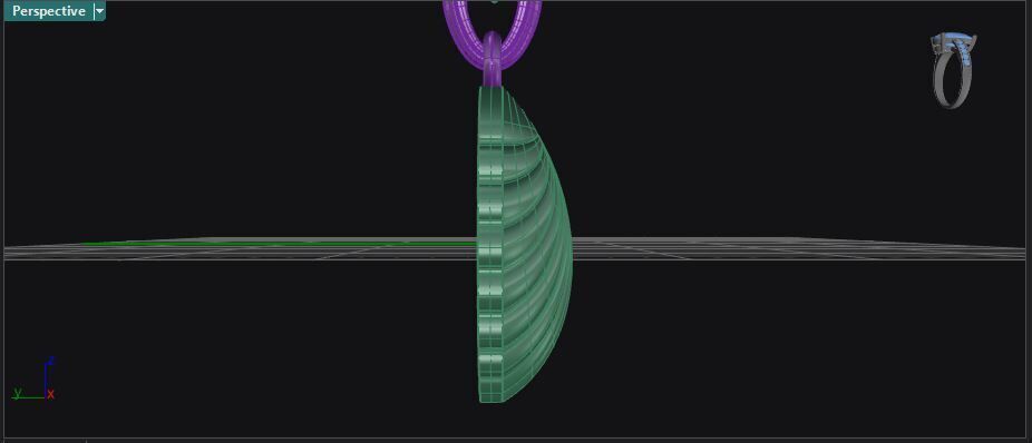 Sea shell gold pendant 3D print model_12