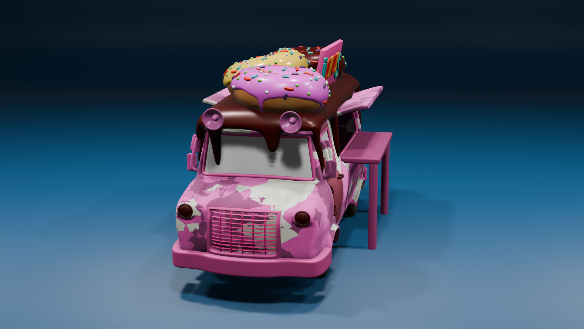 Food Trucks Low-poly 3D model_8