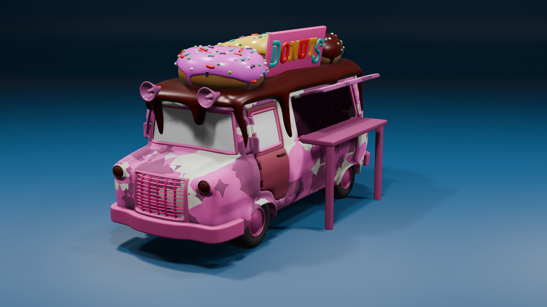 Food Trucks Low-poly 3D model_7