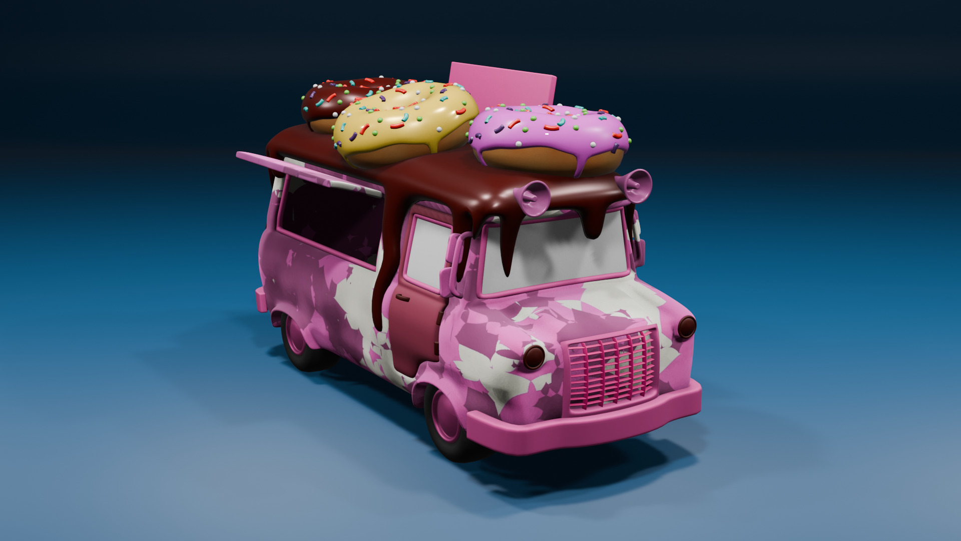 Food Trucks Low-poly 3D model_9