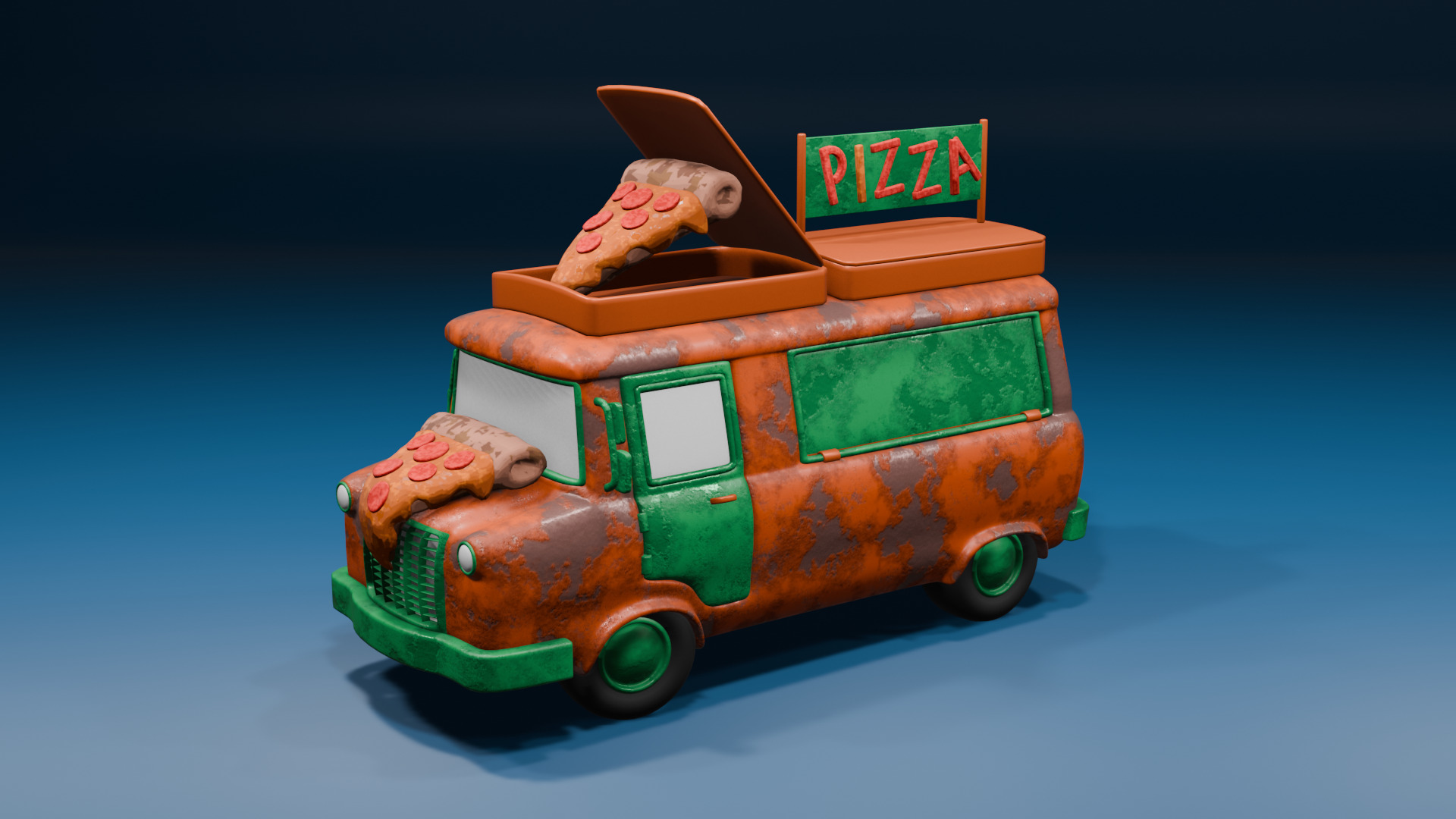 Food Trucks Low-poly 3D model_20