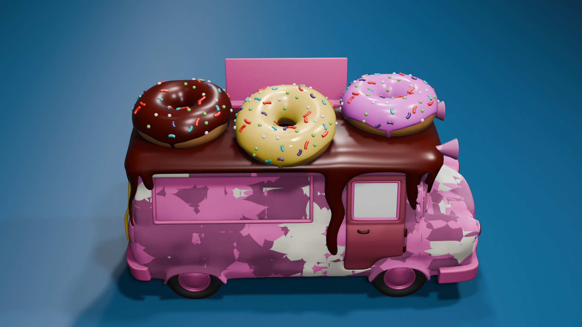 Food Trucks Low-poly 3D model_11