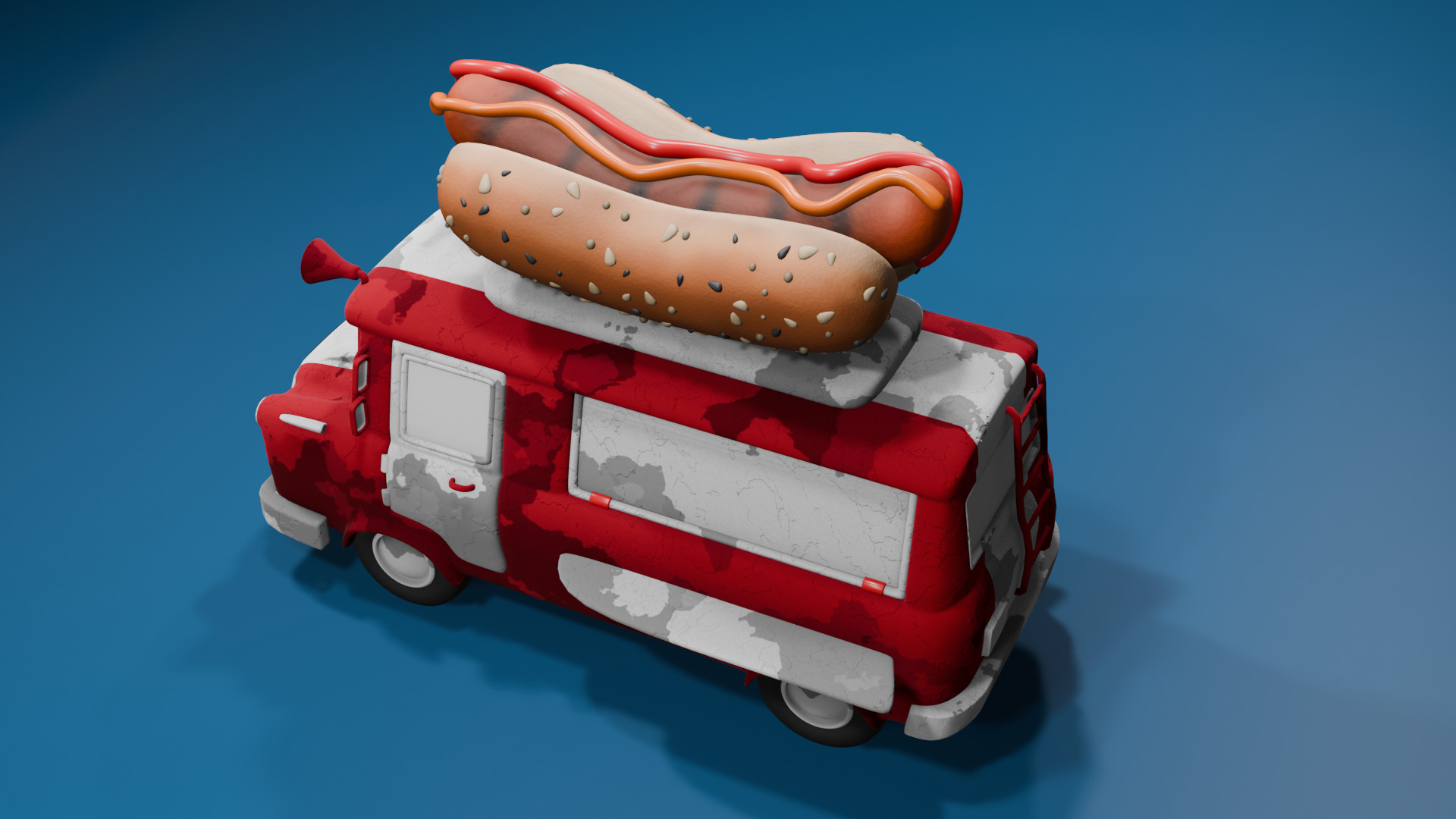 Food Trucks Low-poly 3D model_17