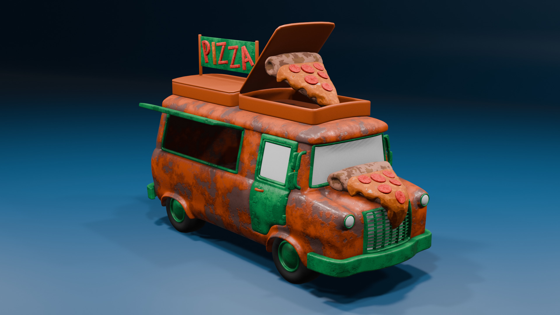 Food Trucks Low-poly 3D model_22