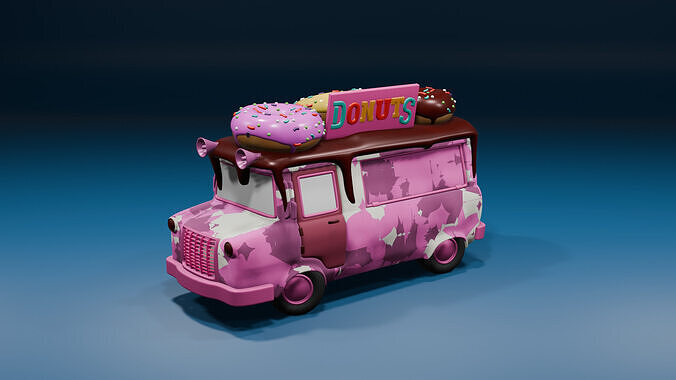Food Trucks Low-poly 3D model 6