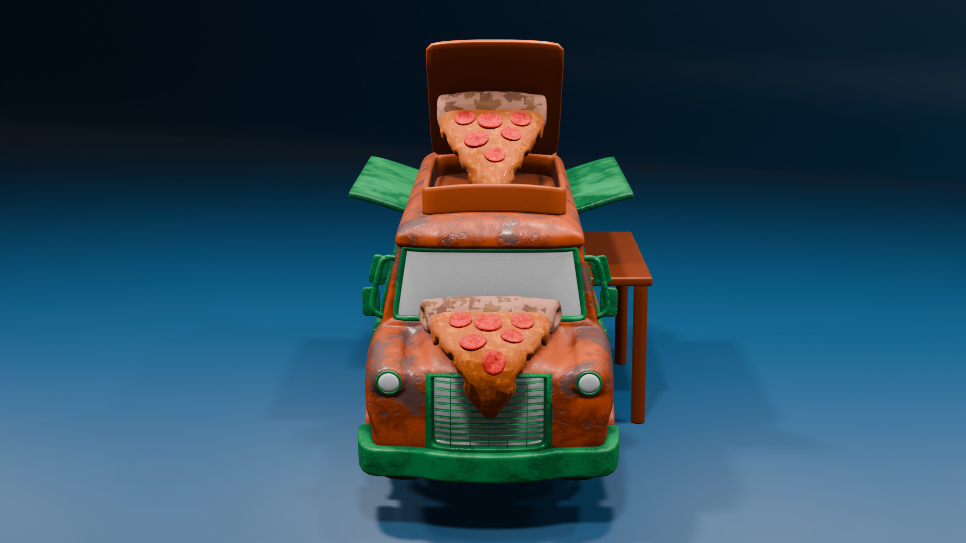Food Trucks Low-poly 3D model_23