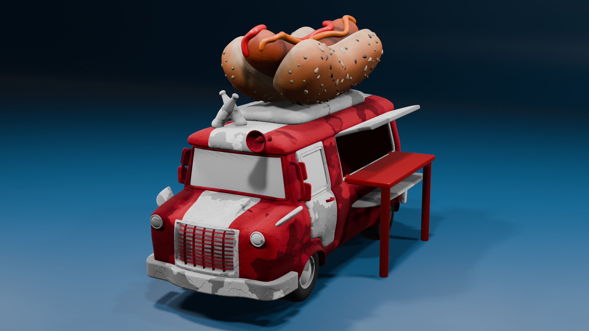 Food Trucks Low-poly 3D model_13