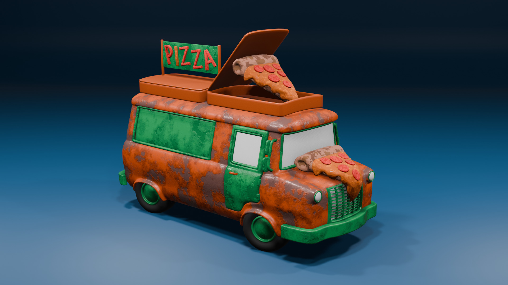 Food Trucks Low-poly 3D model_19