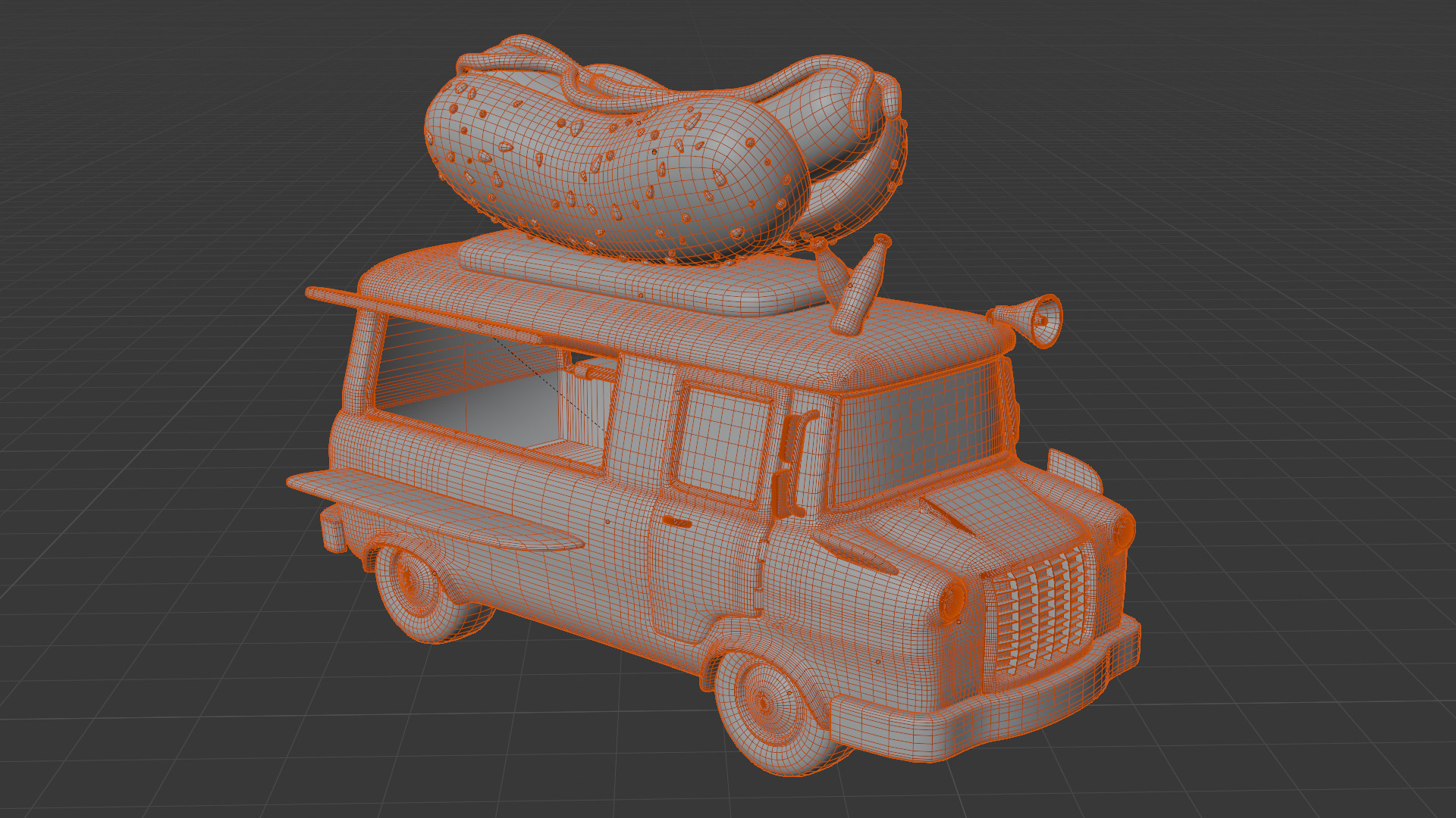 Food Trucks Low-poly 3D model_26