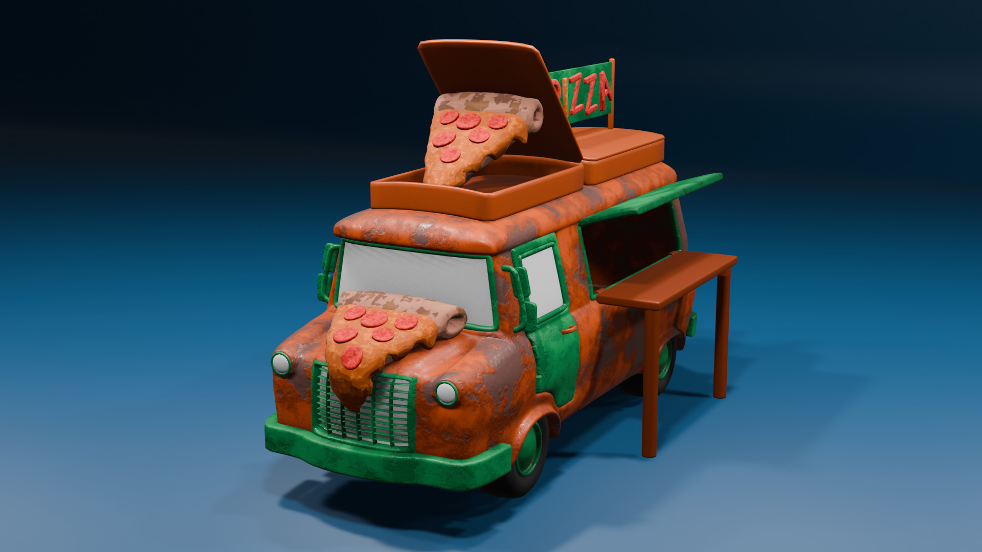 Food Trucks Low-poly 3D model_21