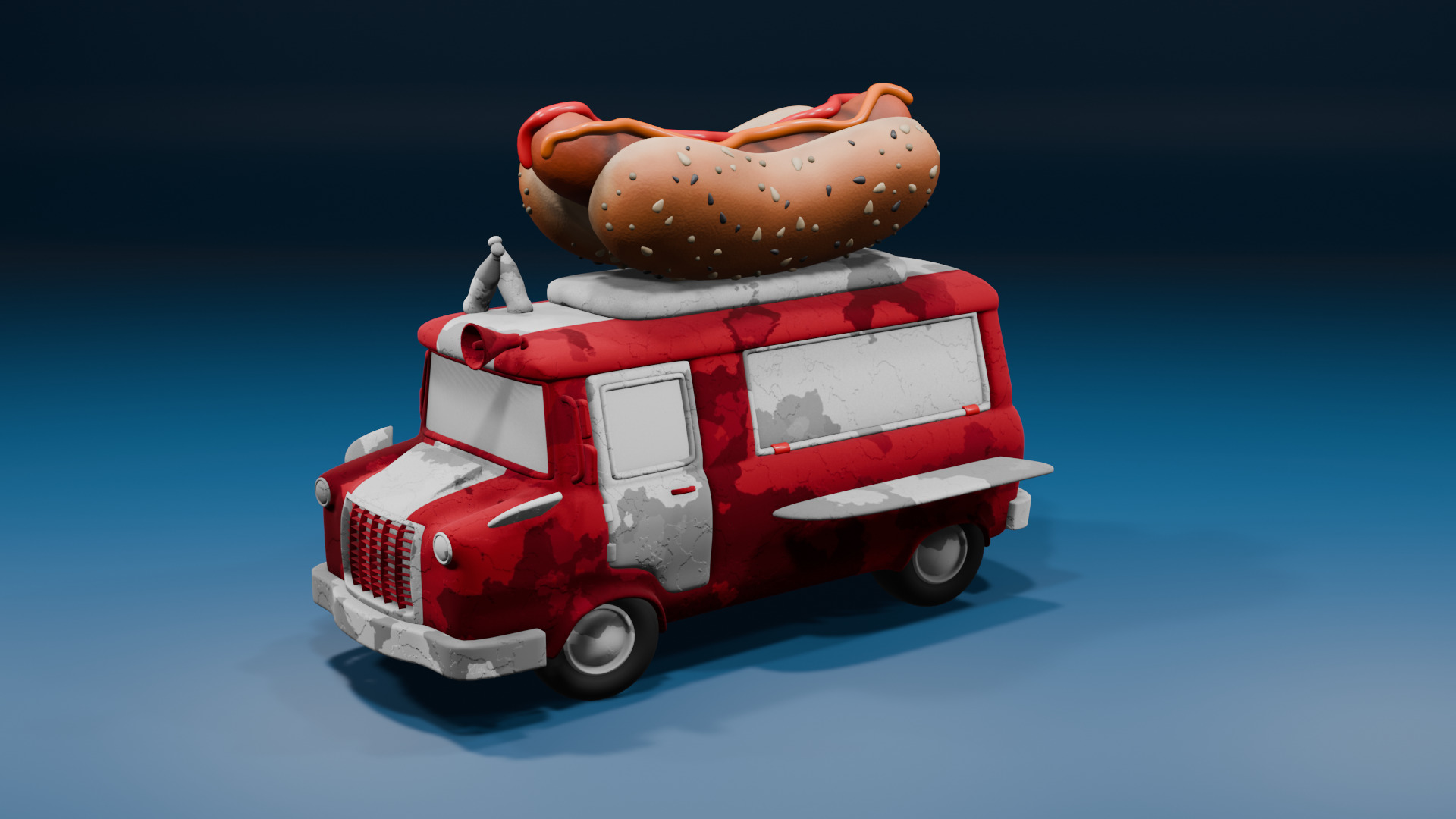 Food Trucks Low-poly 3D model_12