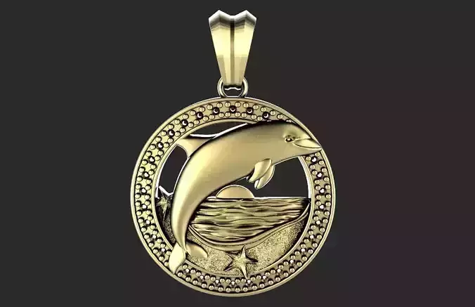 Dolphin pendant 3D print model