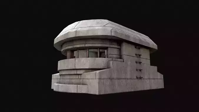 Military Concrete Bunker Base 8 Low-poly 3D model