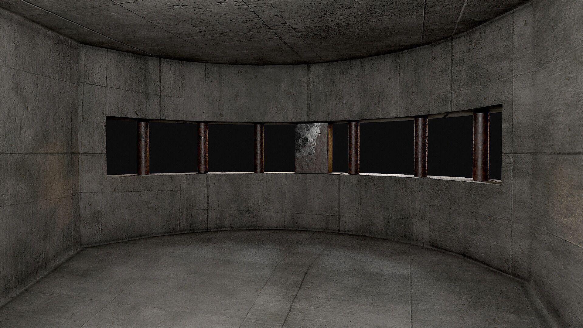 Military Concrete Bunker Base 8 Low-poly 3D model_4