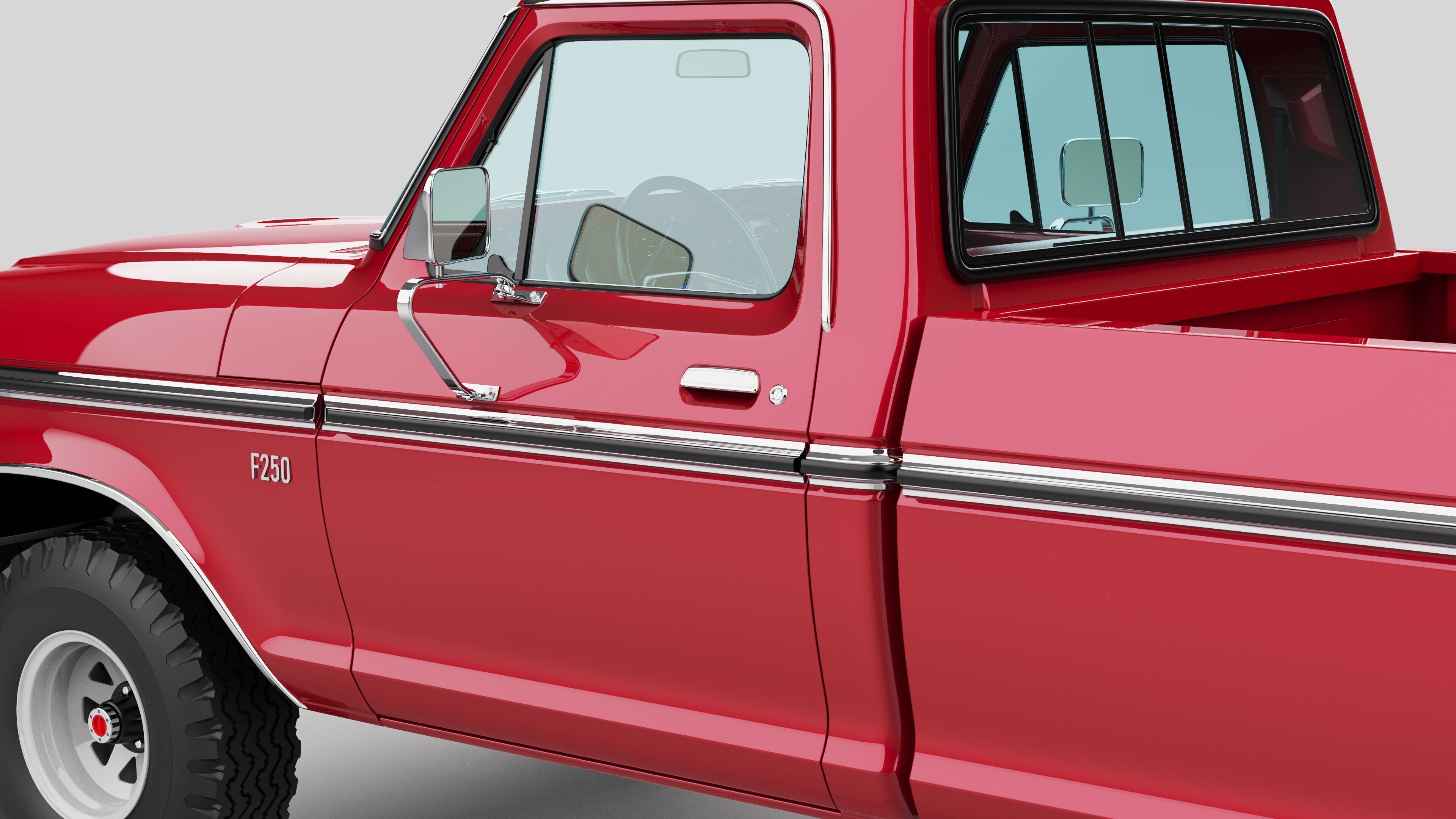 Pickup F250 Single Cab Mk2 1973 1976 1978 3D model_19