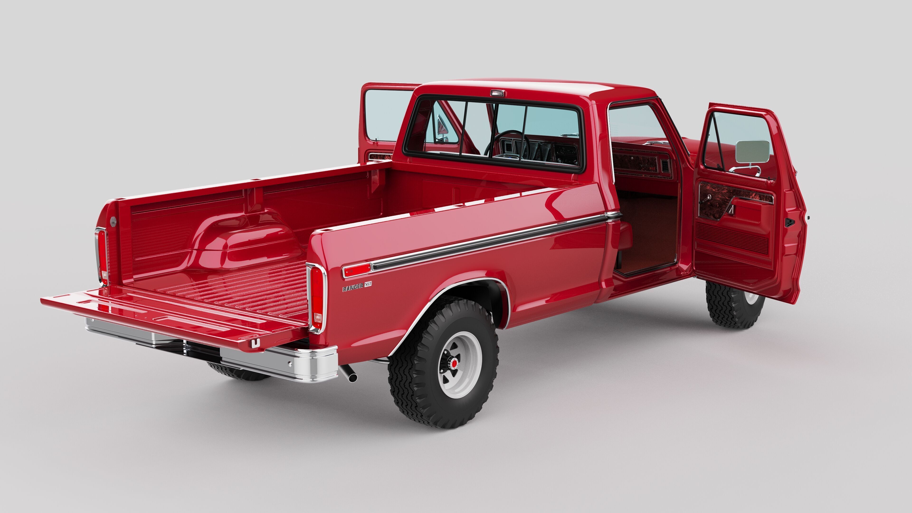 Pickup F250 Single Cab Mk2 1973 1976 1978 3D model_35