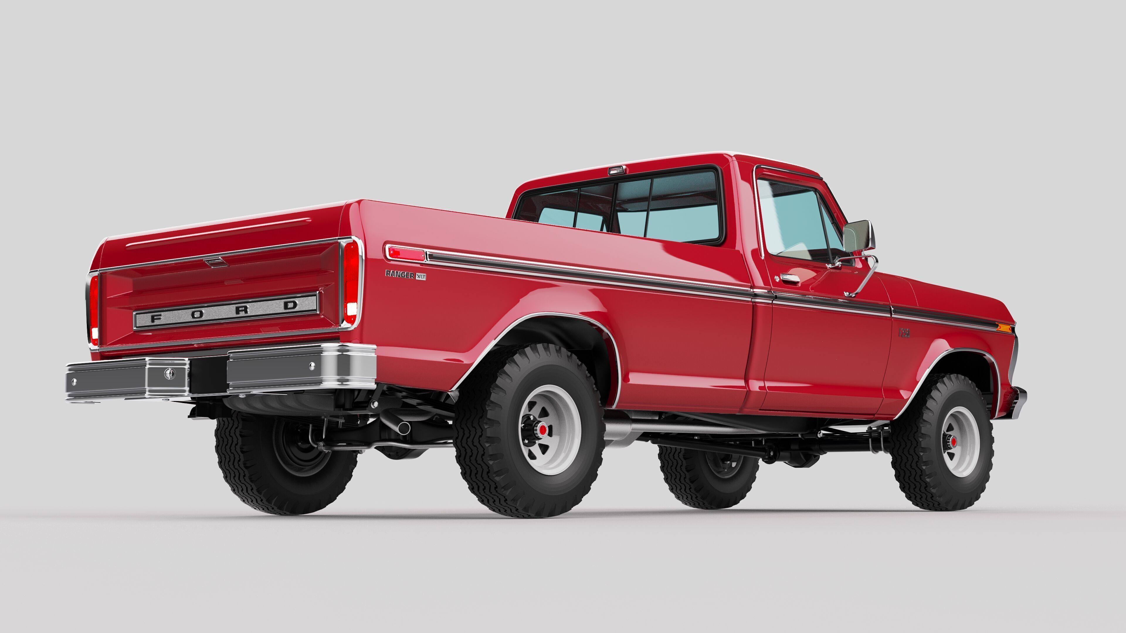 Pickup F250 Single Cab Mk2 1973 1976 1978 3D model_28