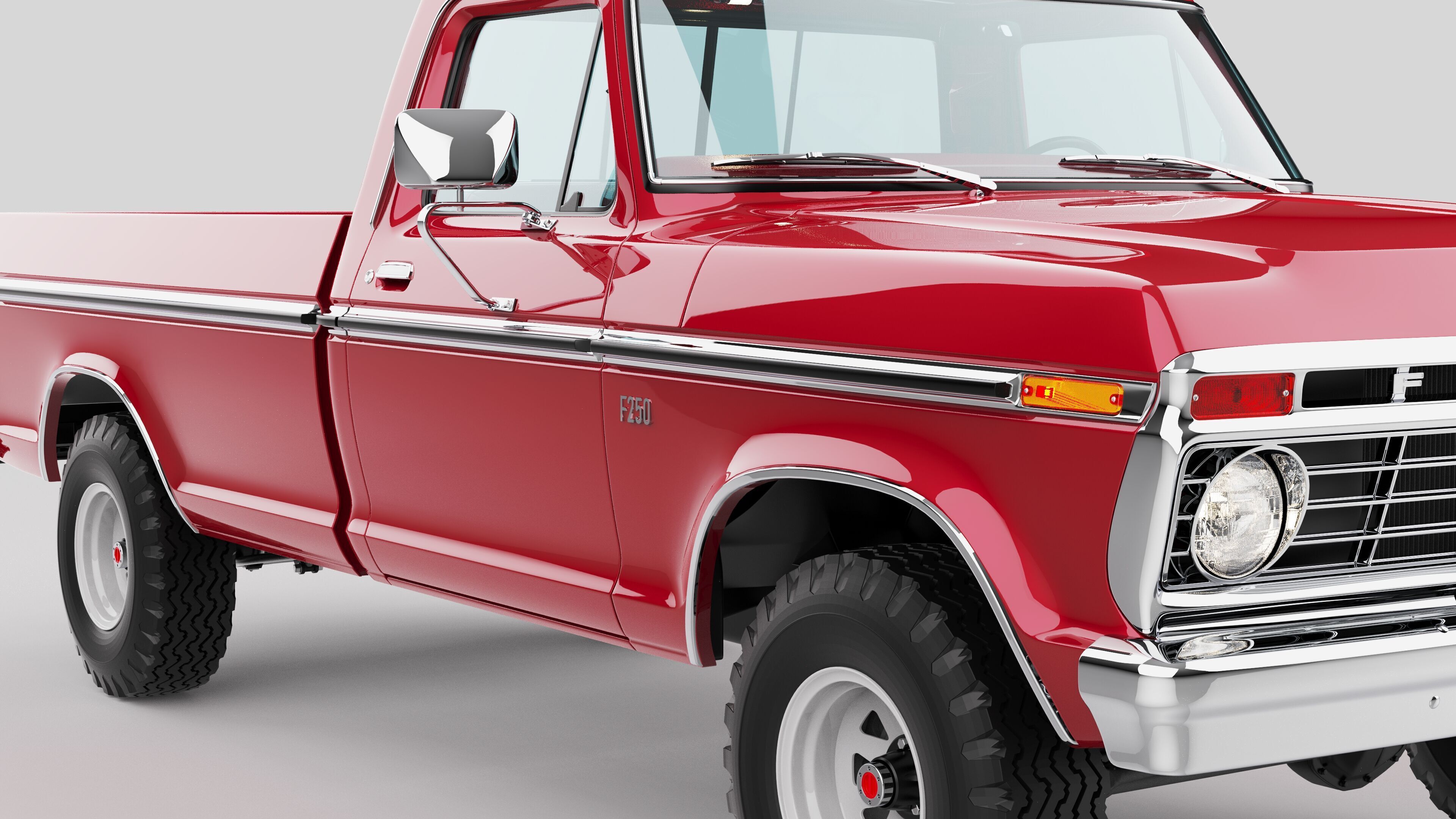 Pickup F250 Single Cab Mk2 1973 1976 1978 3D model_5