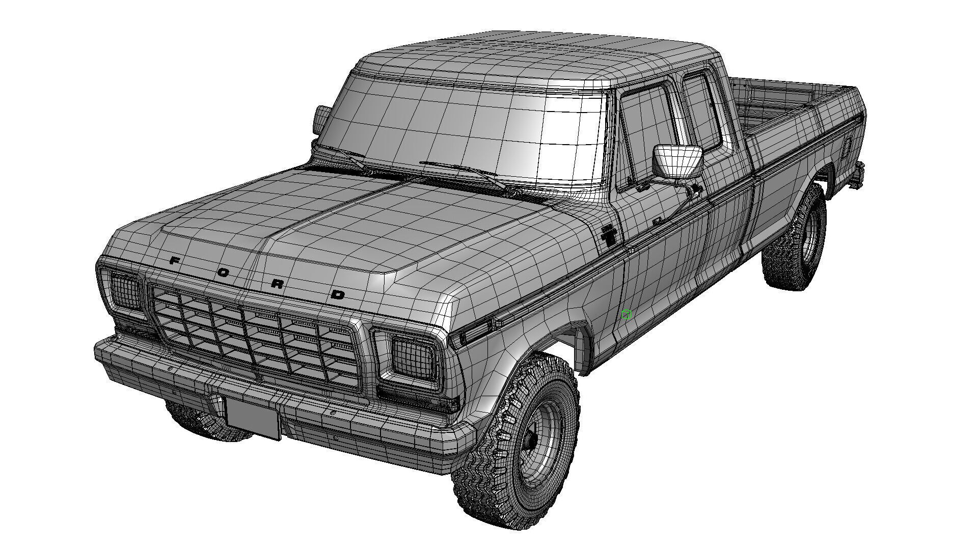 Pickup F250 Single Cab Mk2 1973 1976 1978 3D model_73