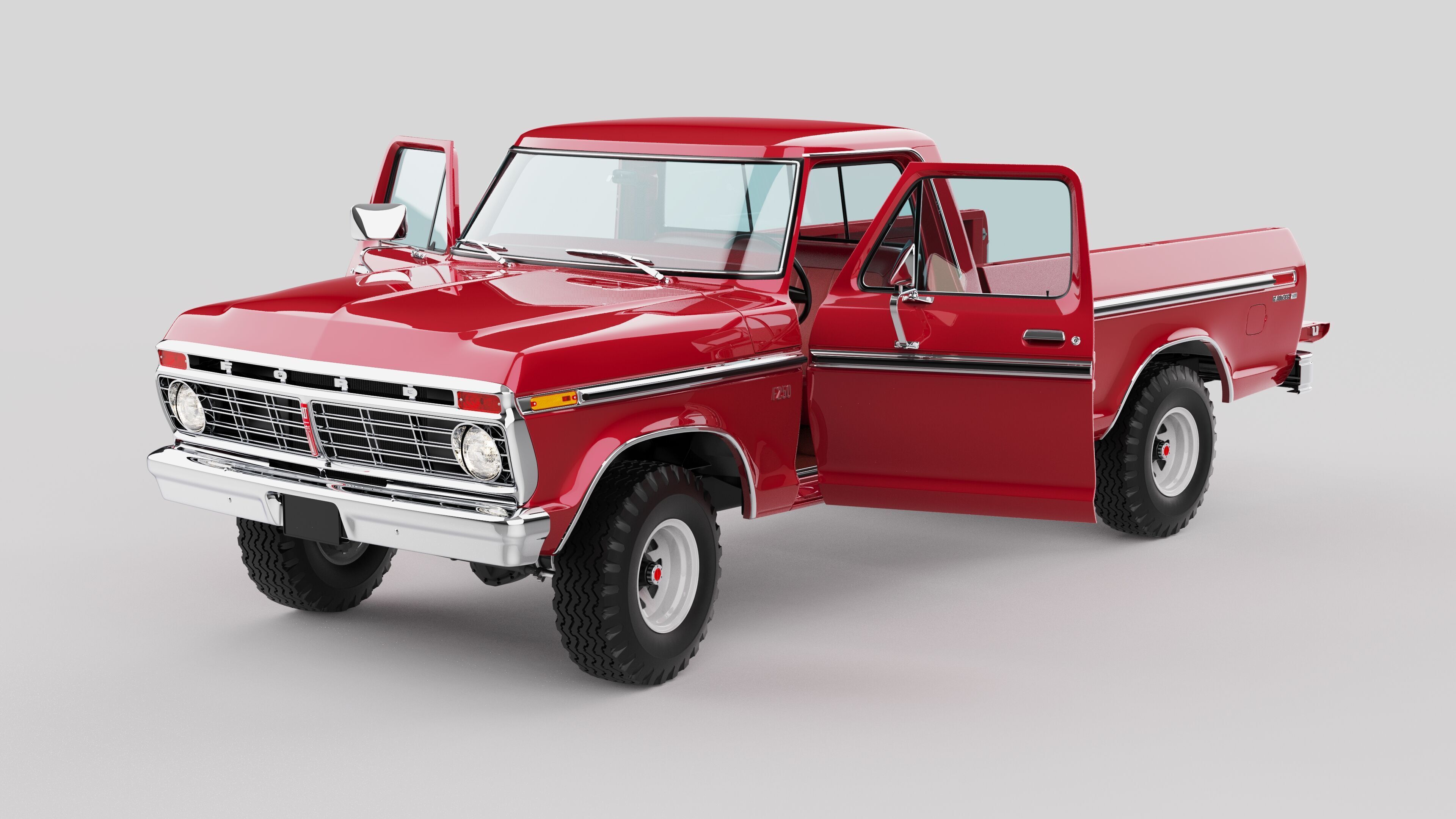 Pickup F250 Single Cab Mk2 1973 1976 1978 3D model_44