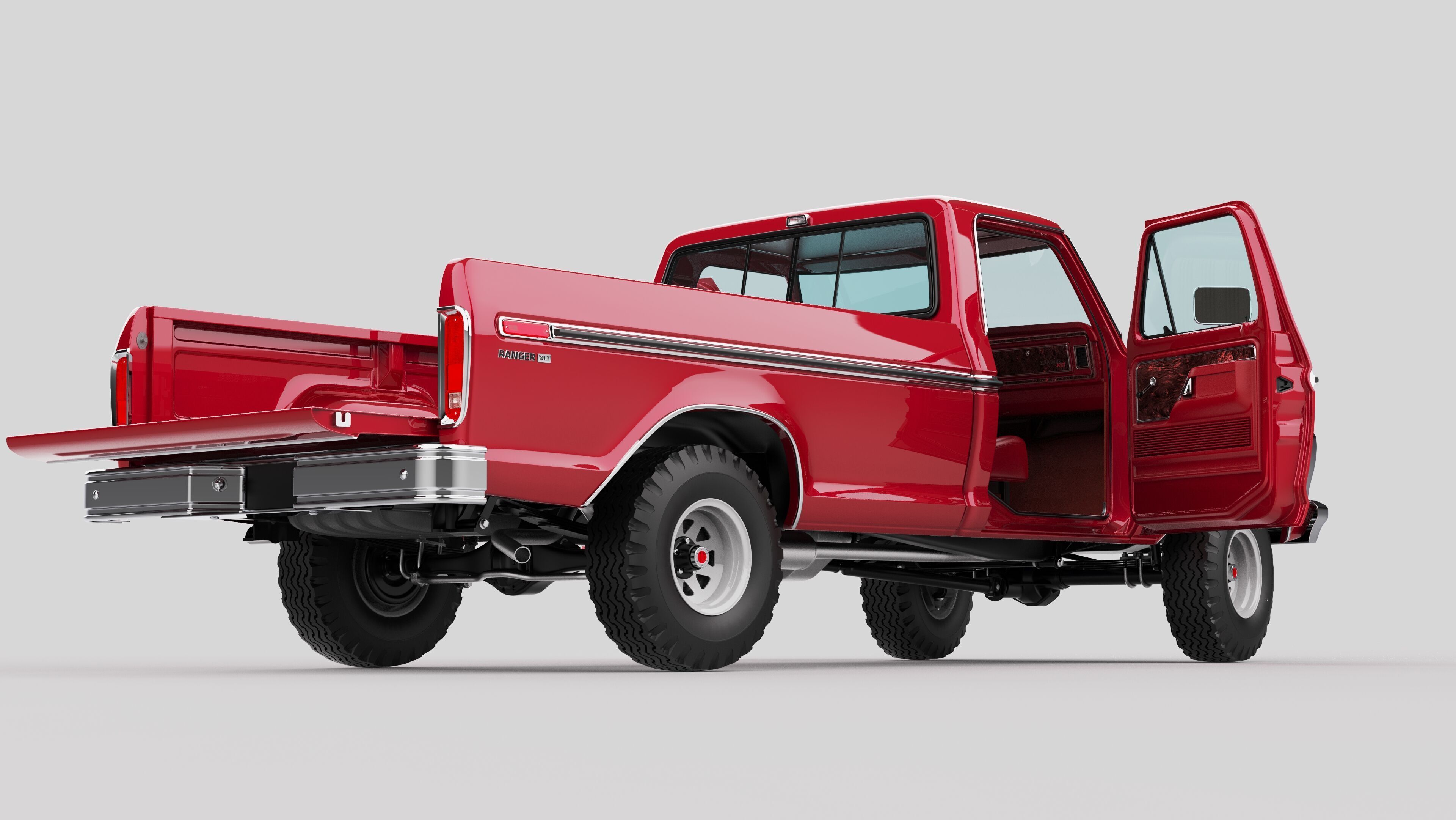 Pickup F250 Single Cab Mk2 1973 1976 1978 3D model_66