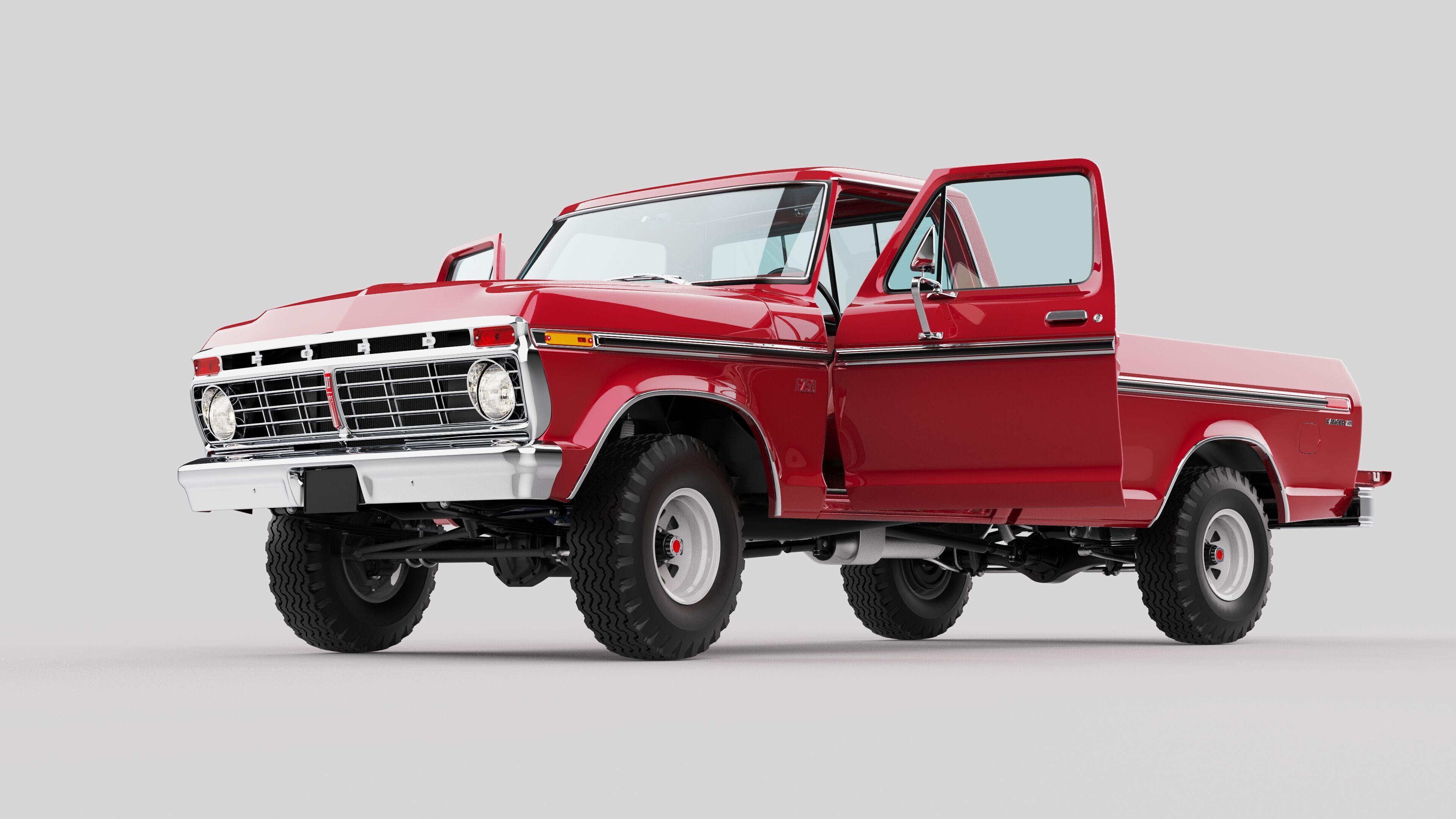 Pickup F250 Single Cab Mk2 1973 1976 1978 3D model_58