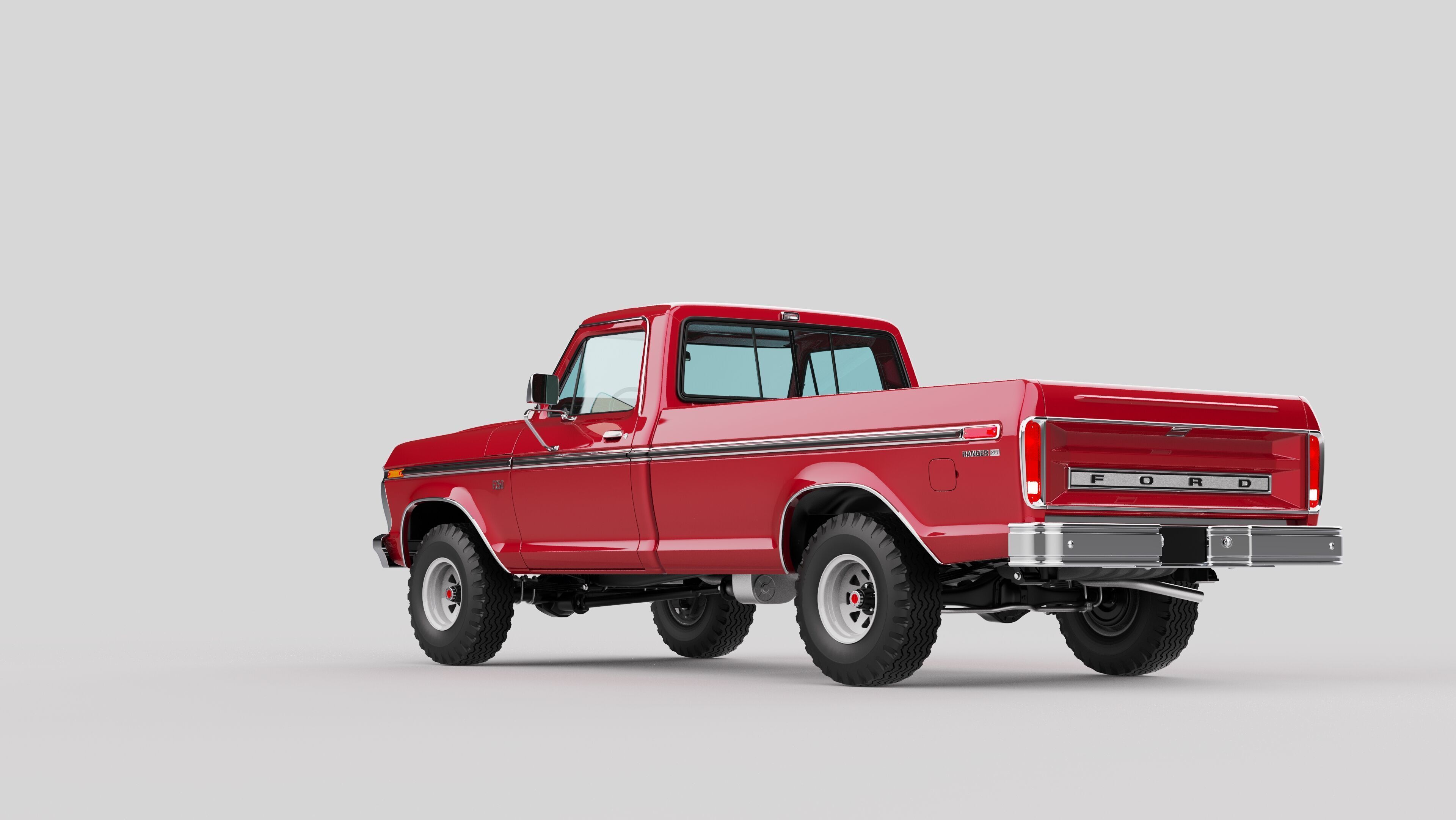 Pickup F250 Single Cab Mk2 1973 1976 1978 3D model_24