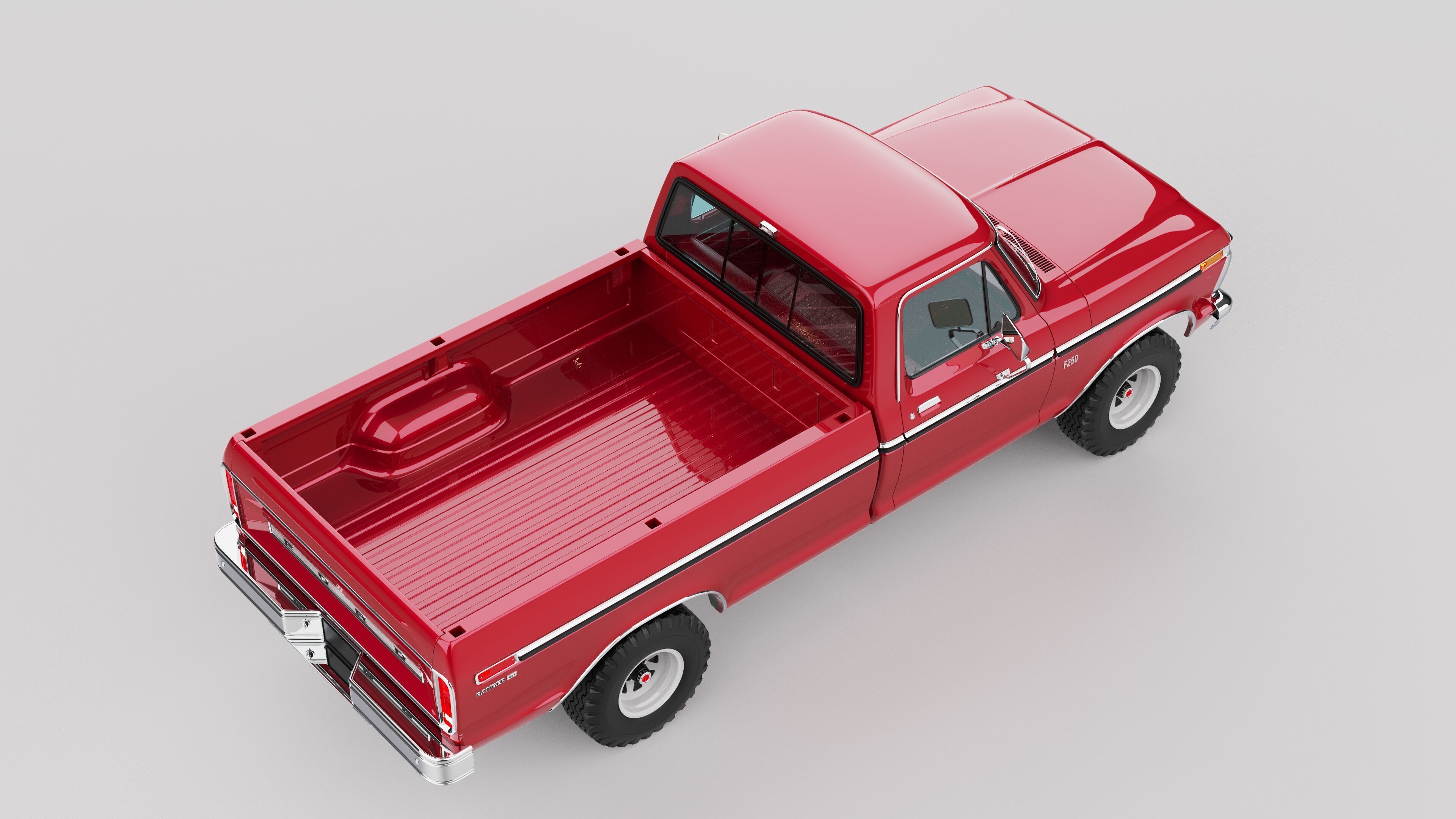 Pickup F250 Single Cab Mk2 1973 1976 1978 3D model_32