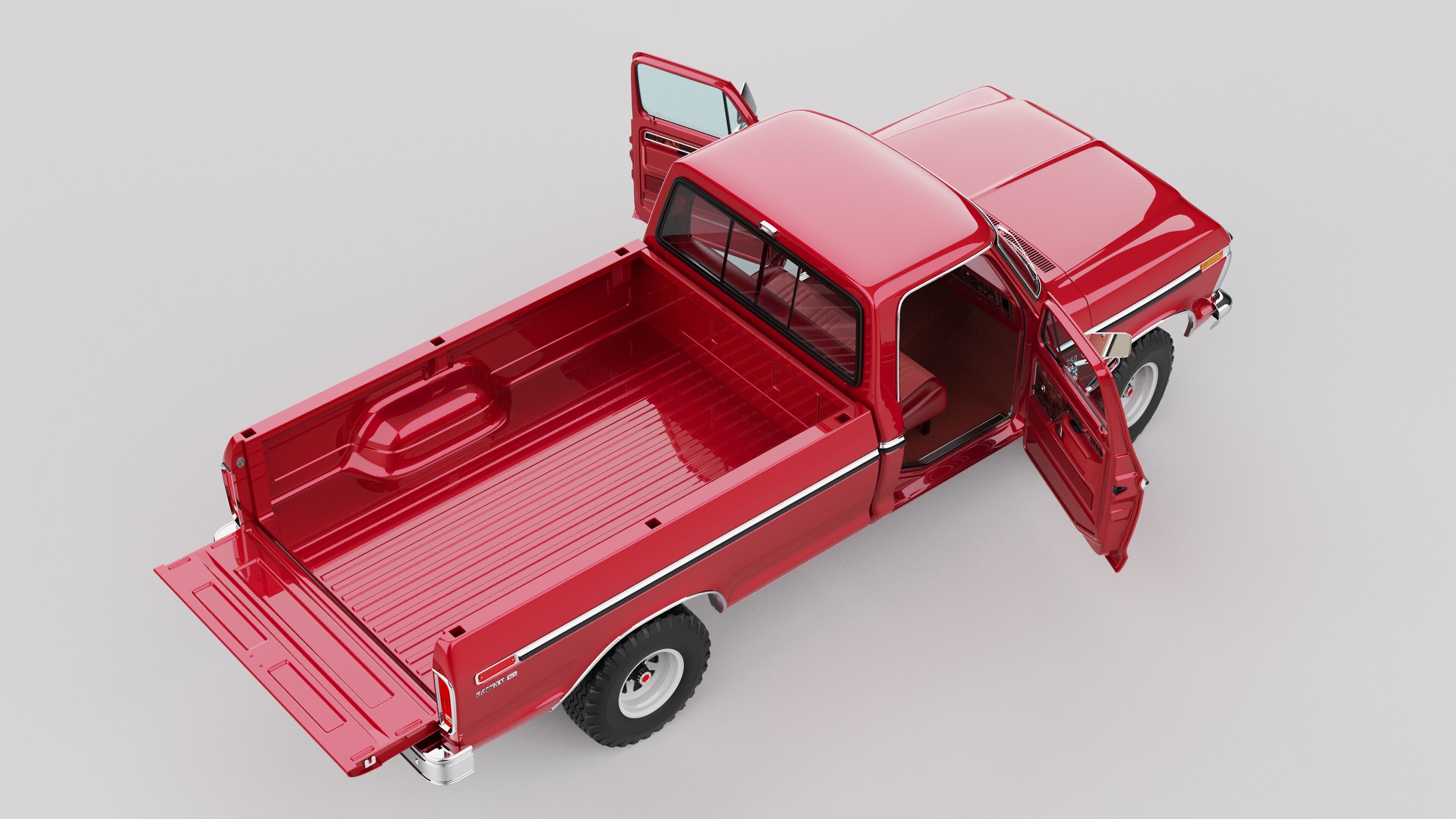 Pickup F250 Single Cab Mk2 1973 1976 1978 3D model_70