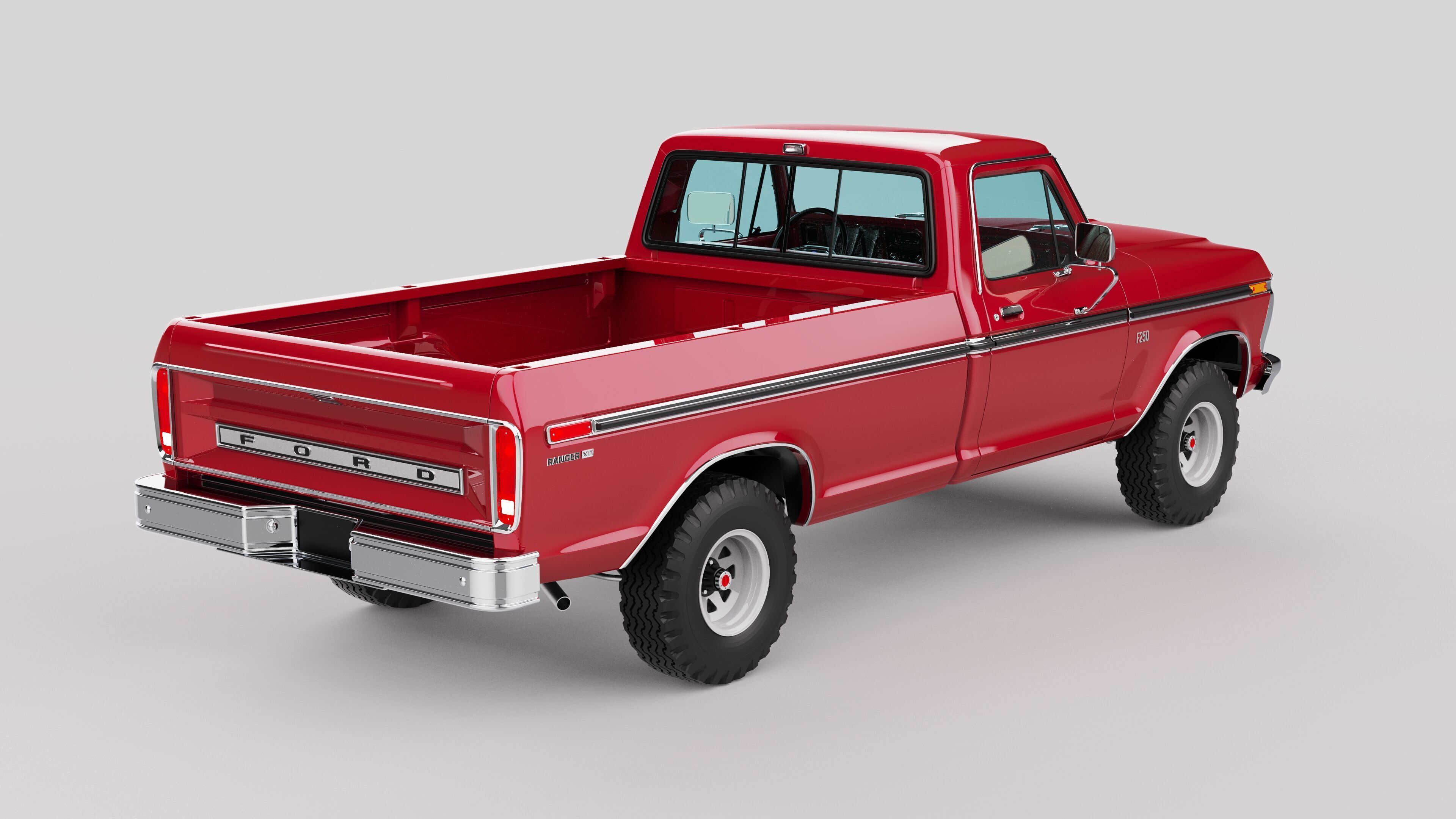 Pickup F250 Single Cab Mk2 1973 1976 1978 3D model_3