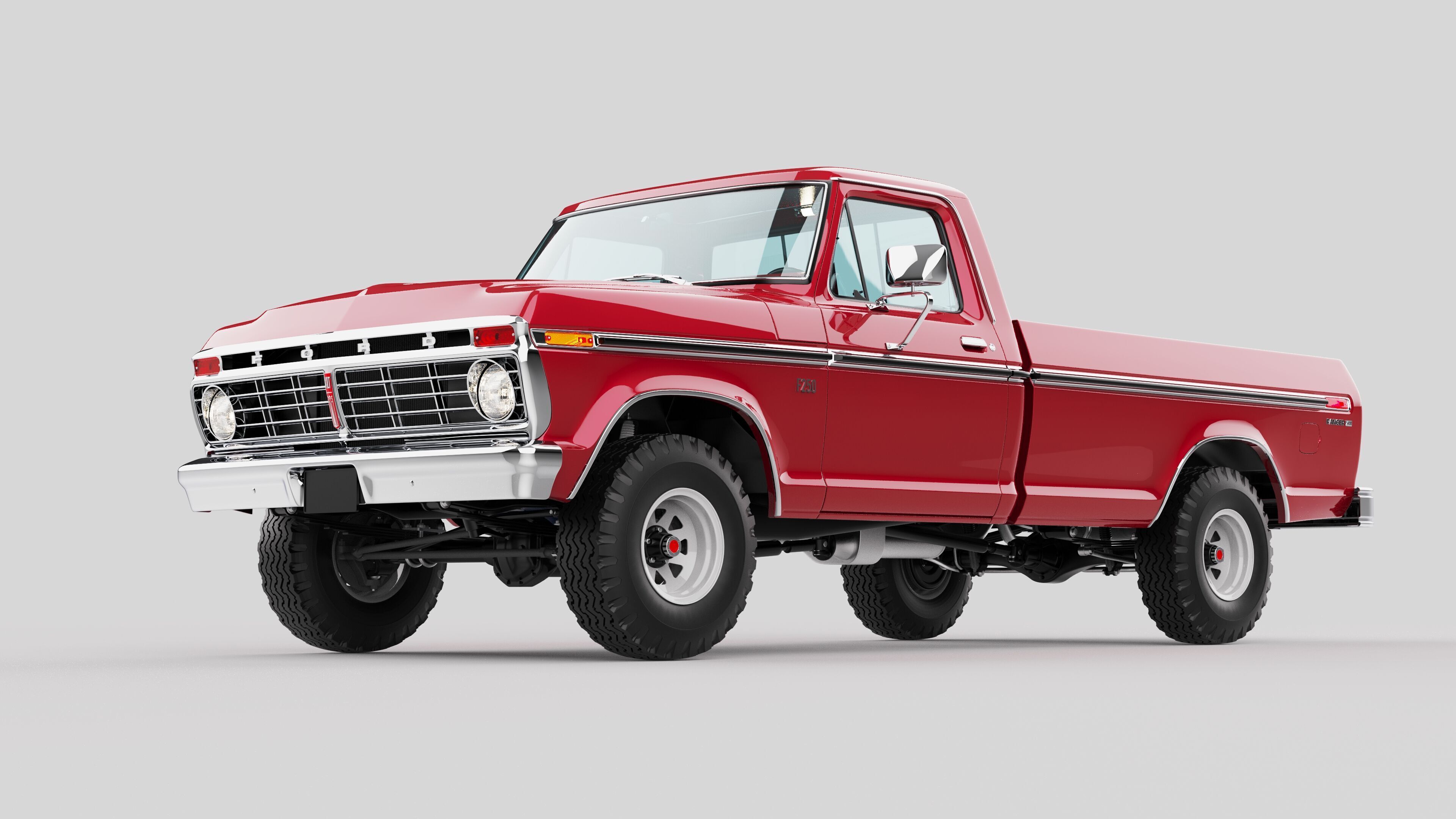 Pickup F250 Single Cab Mk2 1973 1976 1978 3D model_25