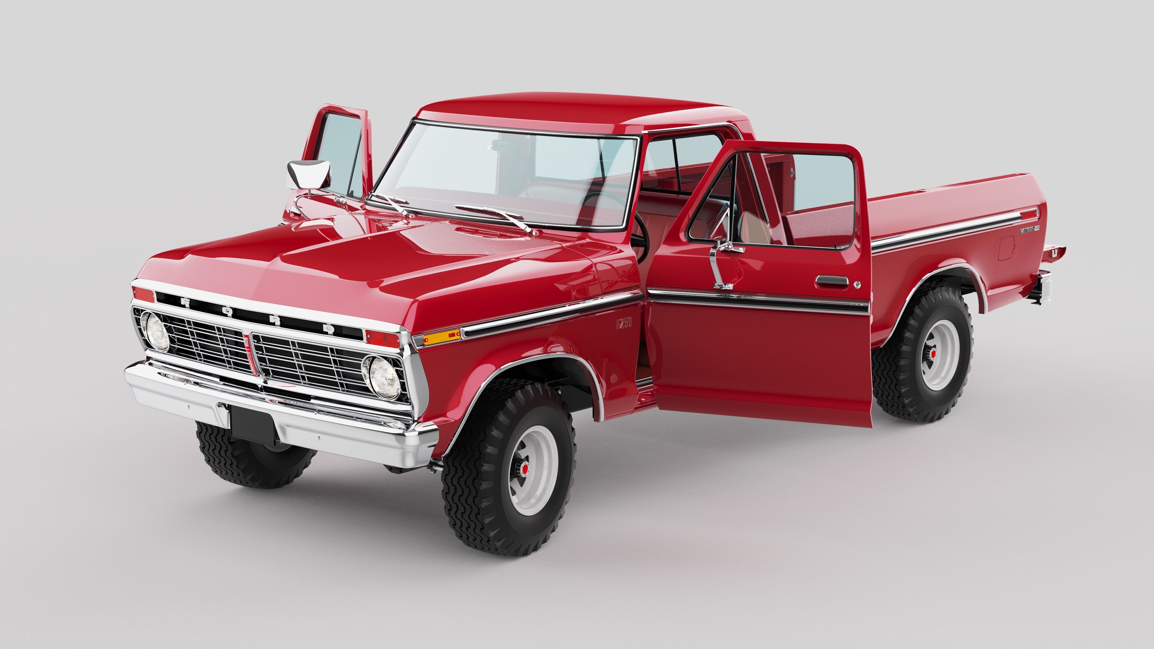 Pickup F250 Single Cab Mk2 1973 1976 1978 3D model_46