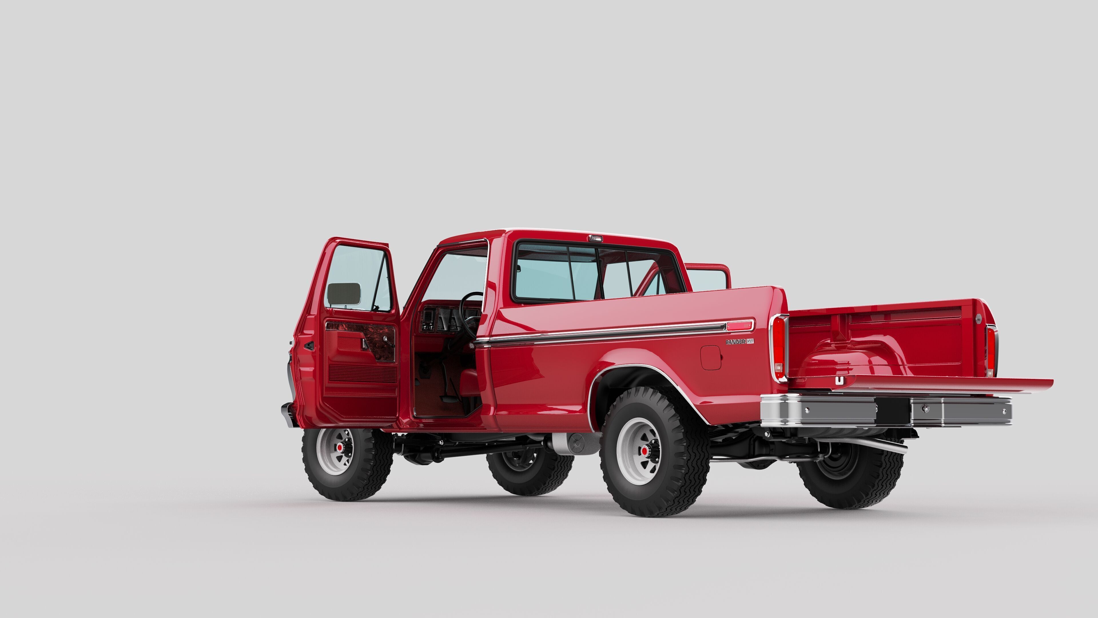 Pickup F250 Single Cab Mk2 1973 1976 1978 3D model_57