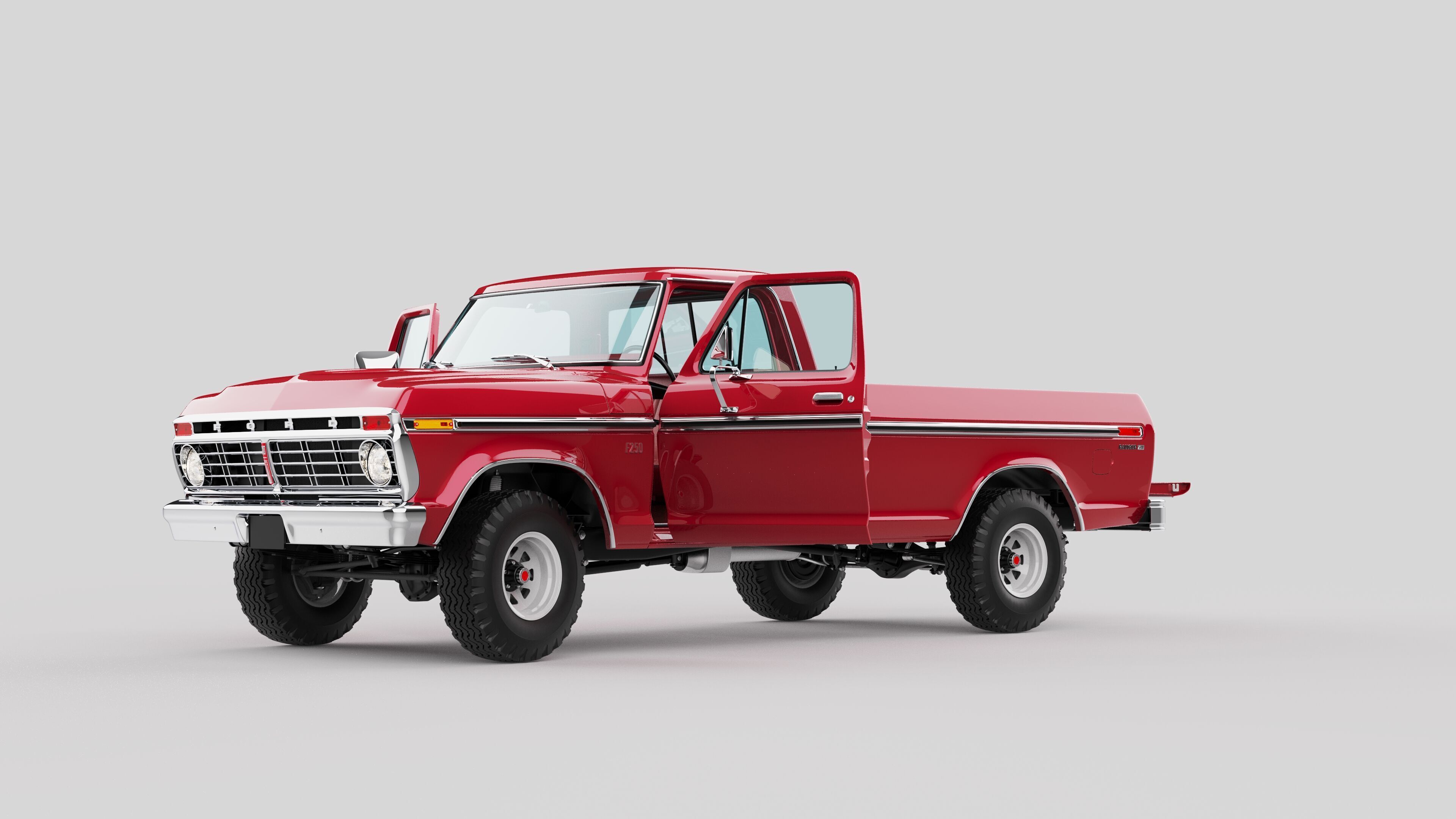 Pickup F250 Single Cab Mk2 1973 1976 1978 3D model_60