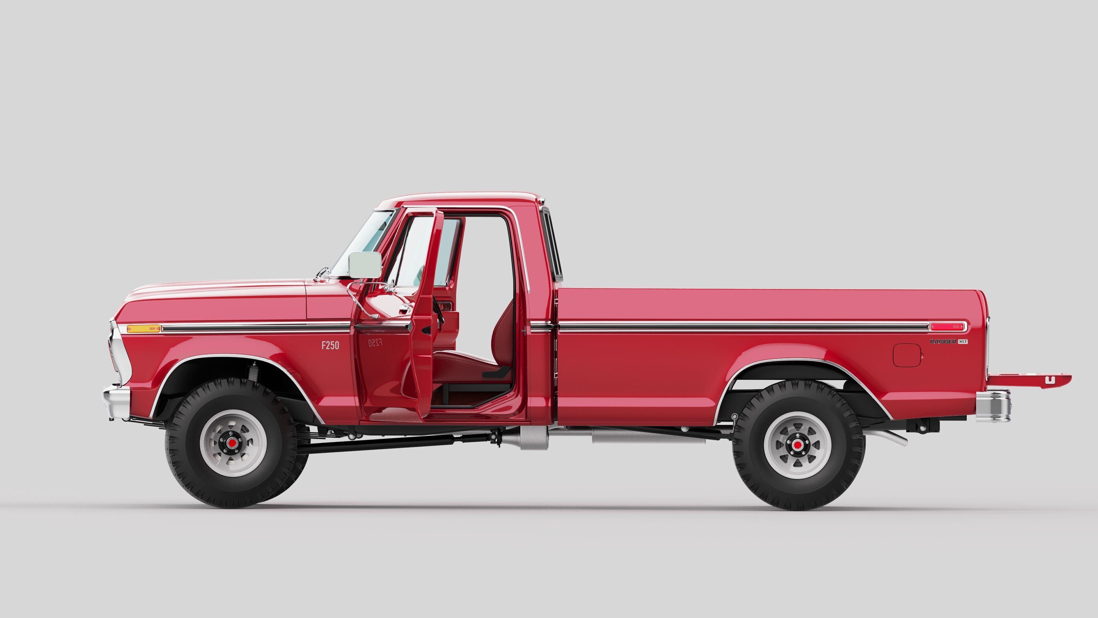 Pickup F250 Single Cab Mk2 1973 1976 1978 3D model_34