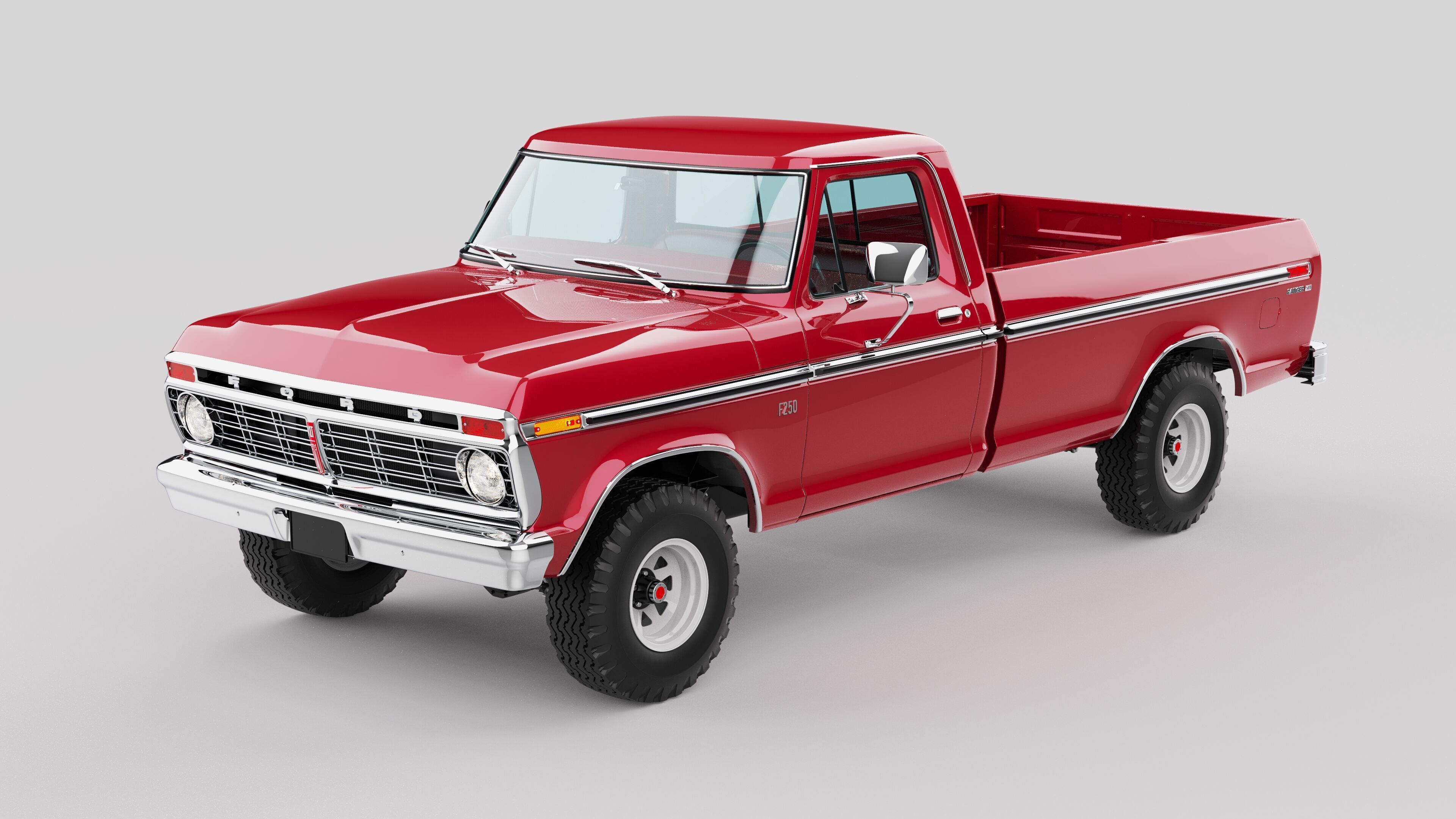 Pickup F250 Single Cab Mk2 1973 1976 1978 3D model_2