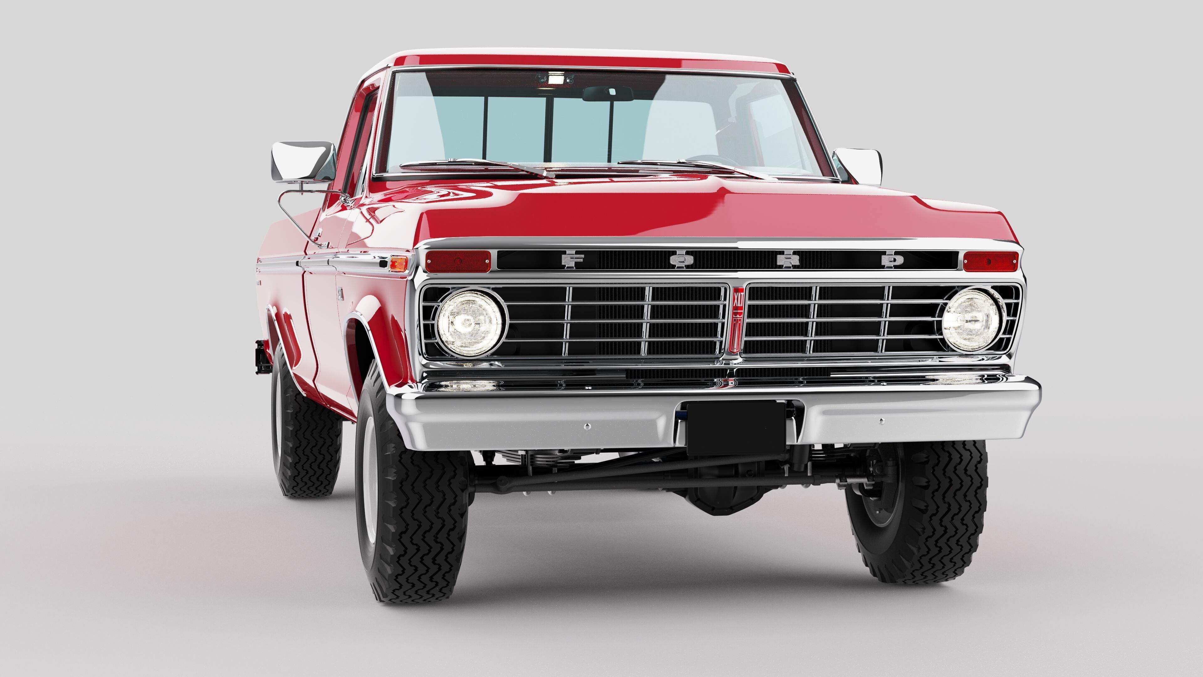 Pickup F250 Single Cab Mk2 1973 1976 1978 3D model_4