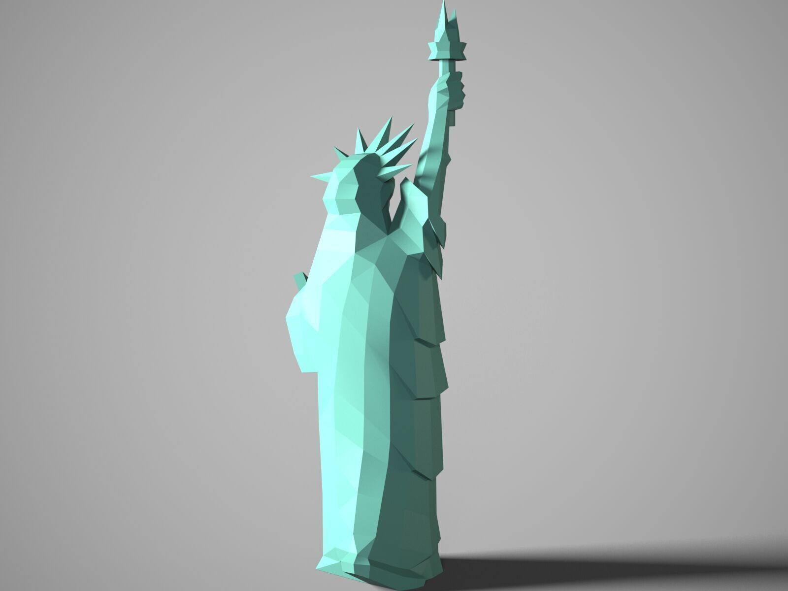 Statue of liberty lowpoly stilyzed 3D model_2