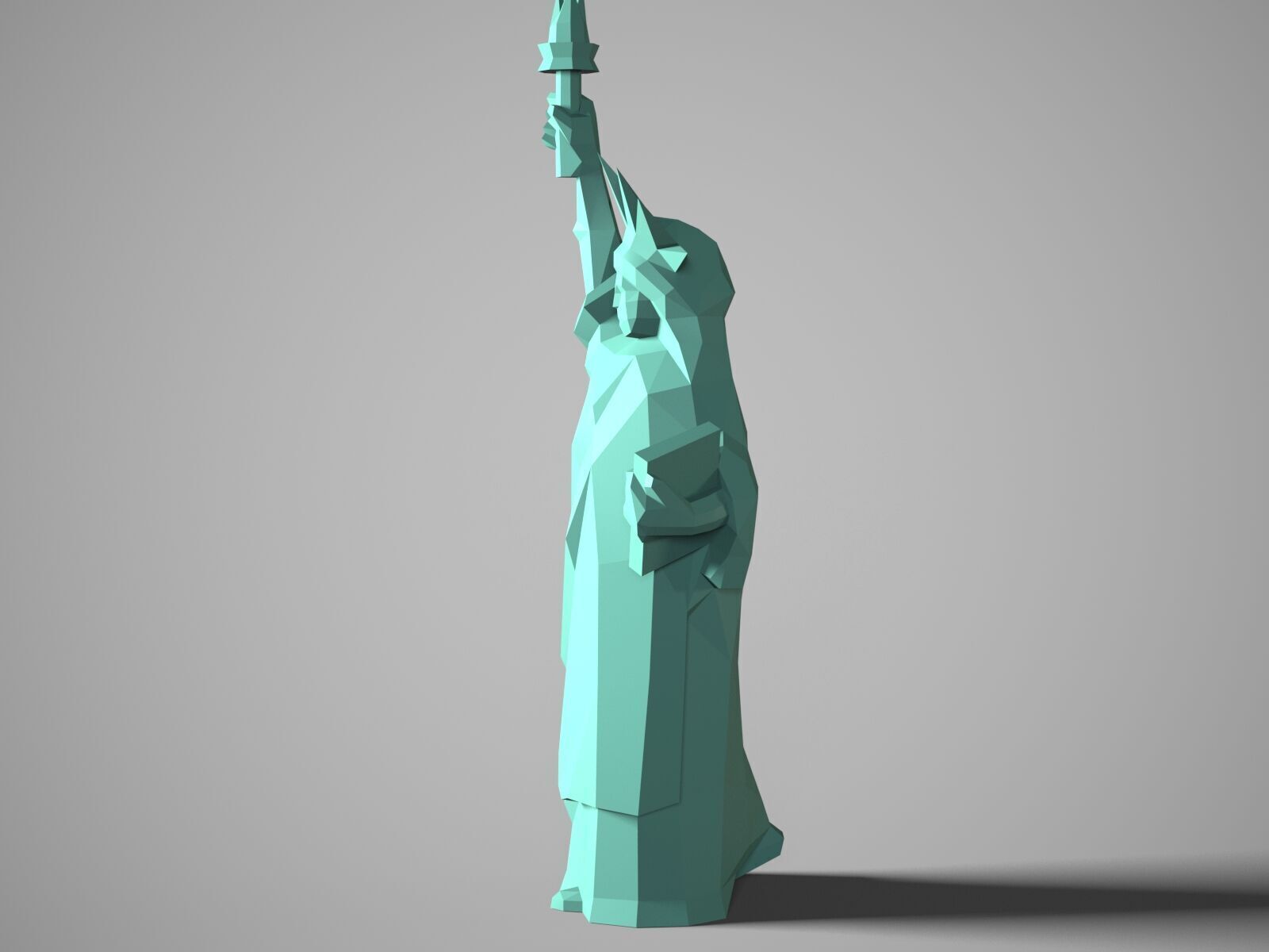 Statue of liberty lowpoly stilyzed 3D model_1