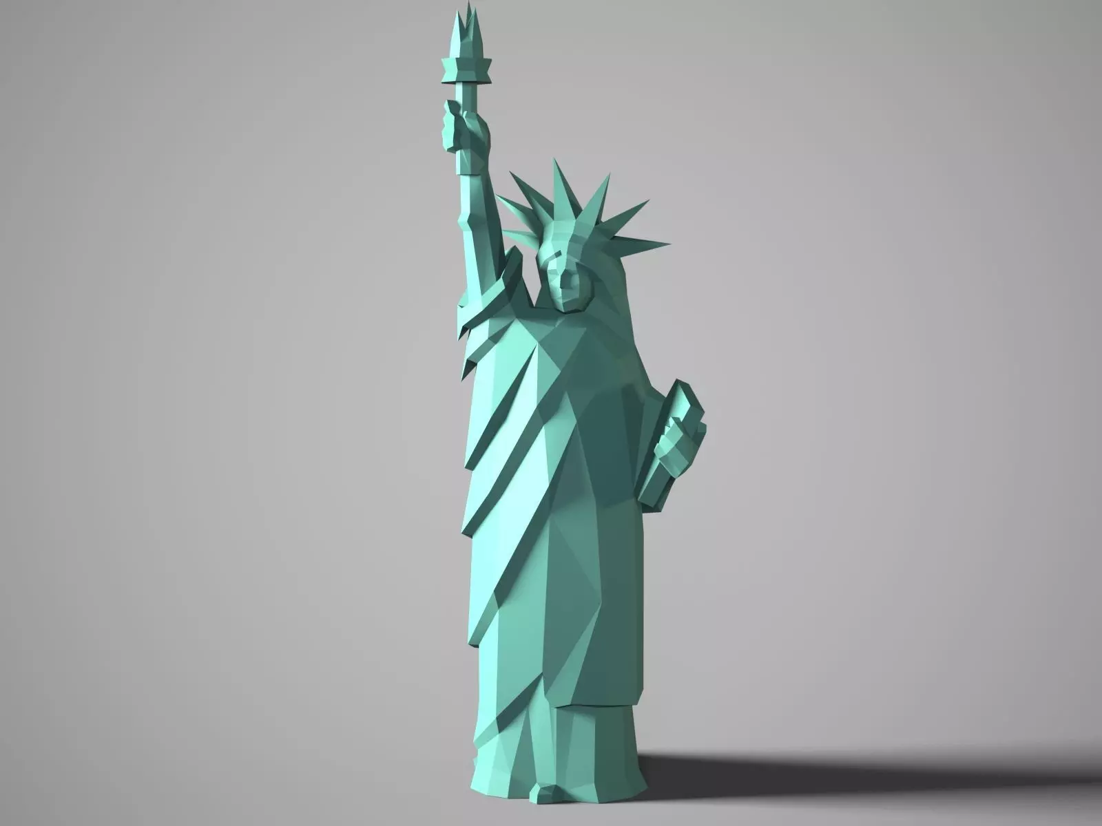 Statue of liberty lowpoly stilyzed 3D model_0