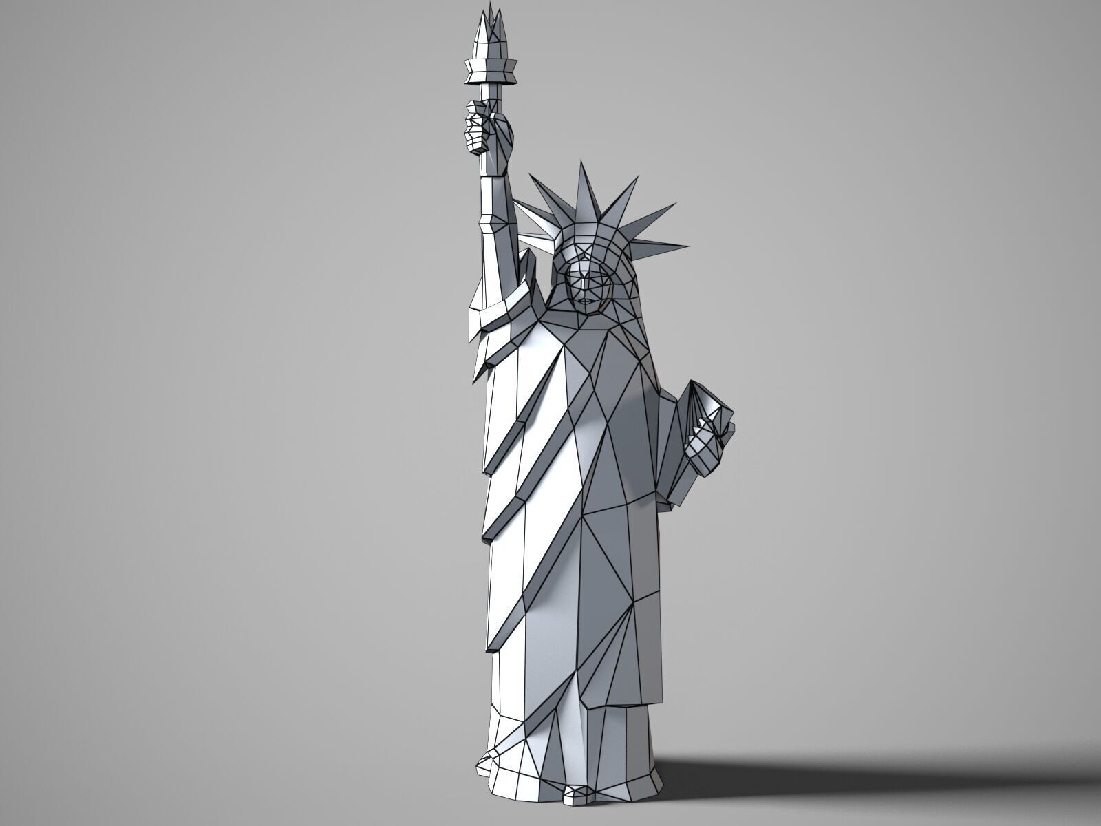 Statue of liberty lowpoly stilyzed 3D model_3