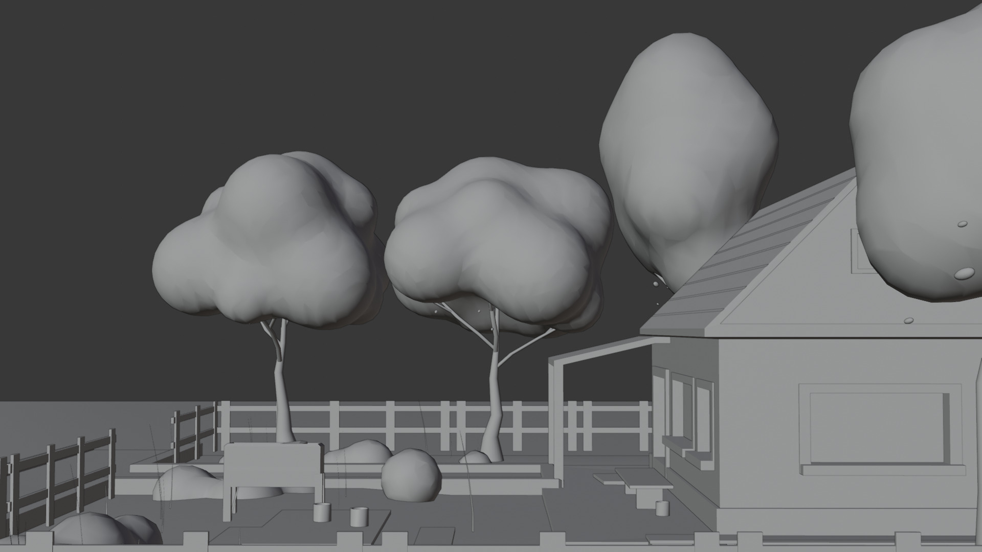 Autumn Cartoon House Illustration Scene - 3D Model Low-poly 3D model_9