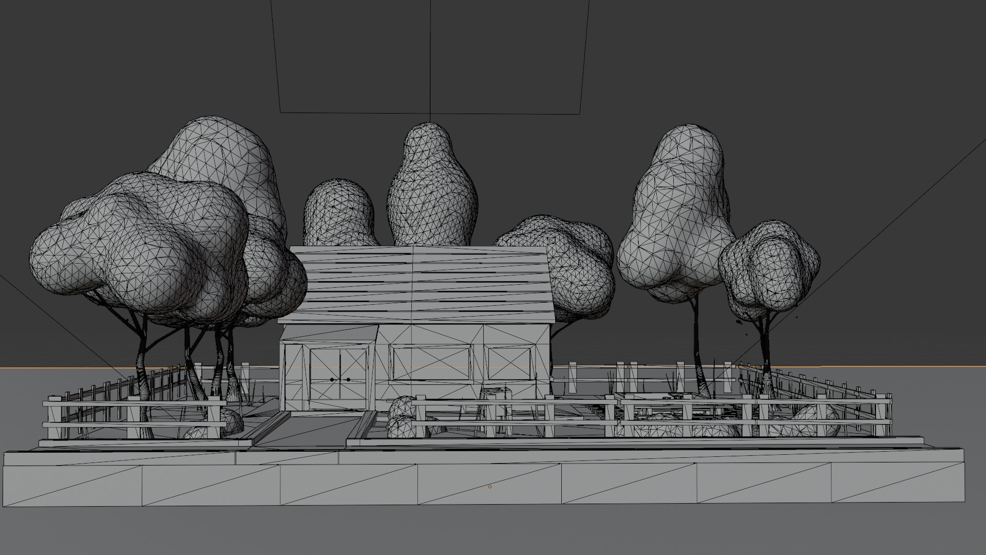 Autumn Cartoon House Illustration Scene - 3D Model Low-poly 3D model_5