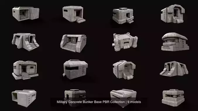 Military Concrete Bunker Base PBR Collection